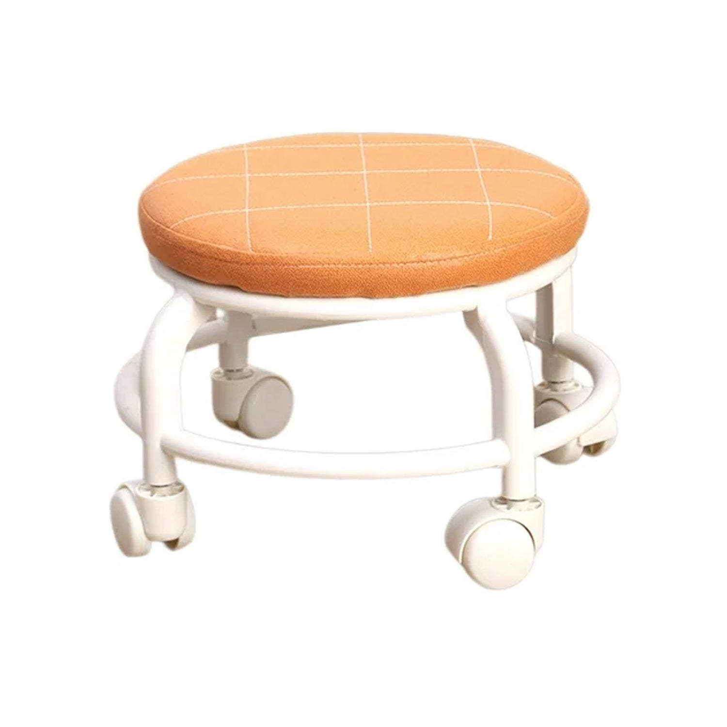 Roller Seat Stool Low Height Rolling Stool Multifunctional Small Household Movable Mini Stool Pulley Wheel Stool for Garage Home Library (1 Pc) - Bhavnagar Deodap