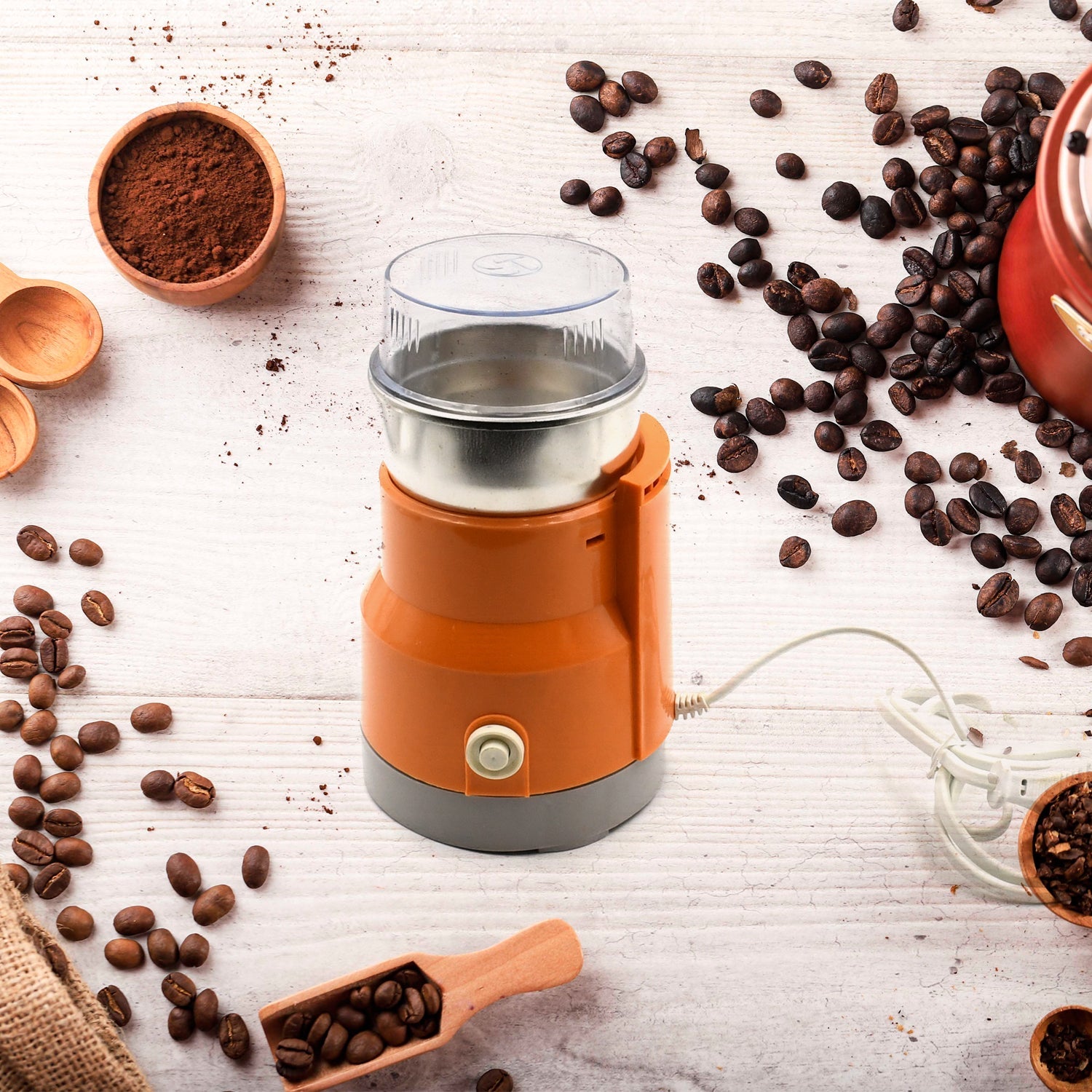 Multi Function Small Food Grinder Grain Grinder, Portable Coffee Bean Seasonings Spices Mill Powder Machine Small Kitchen Appliances for Home and Office - Bhavnagar Deodap