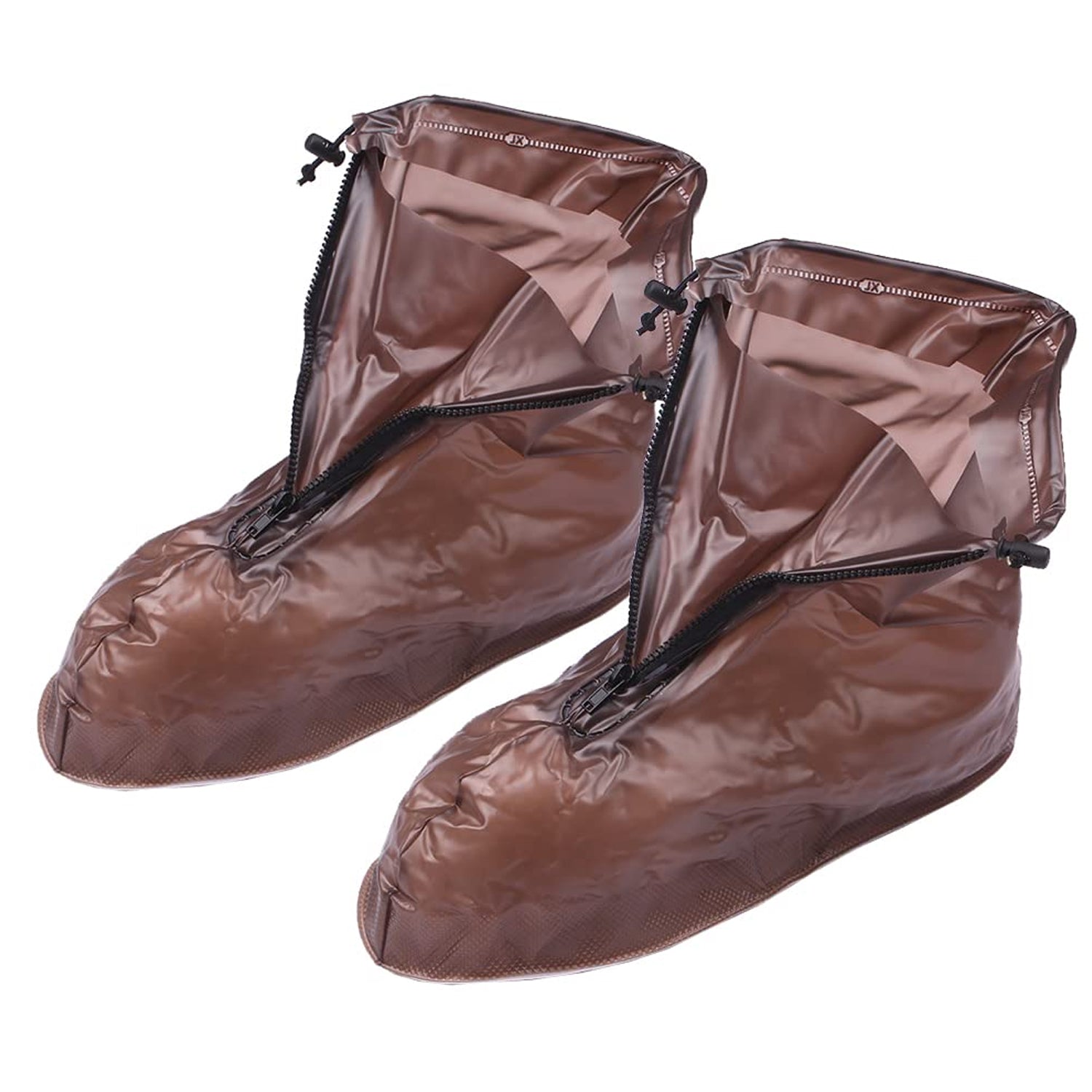 Plastic Shoes Cover Reusable Anti-Slip Boots Zippered Overshoes Covers Transparent Waterproof Snow Rain Boots for Kids / Adult Shoes, for Rainy Season (1 Pair / XXXL Size) - Bhavnagar Deodap