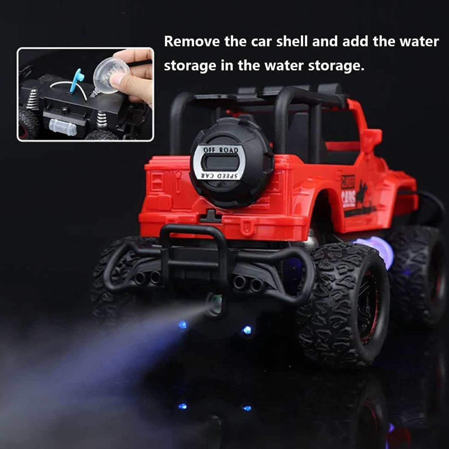 Mist Spray Race Car Toy Off Road Speed Car With Smoke (Water Sprayer Mist With Light) High Strength Climbing Power & Smoke Effect (Color May Vary), Kids - Bhavnagar Deodap