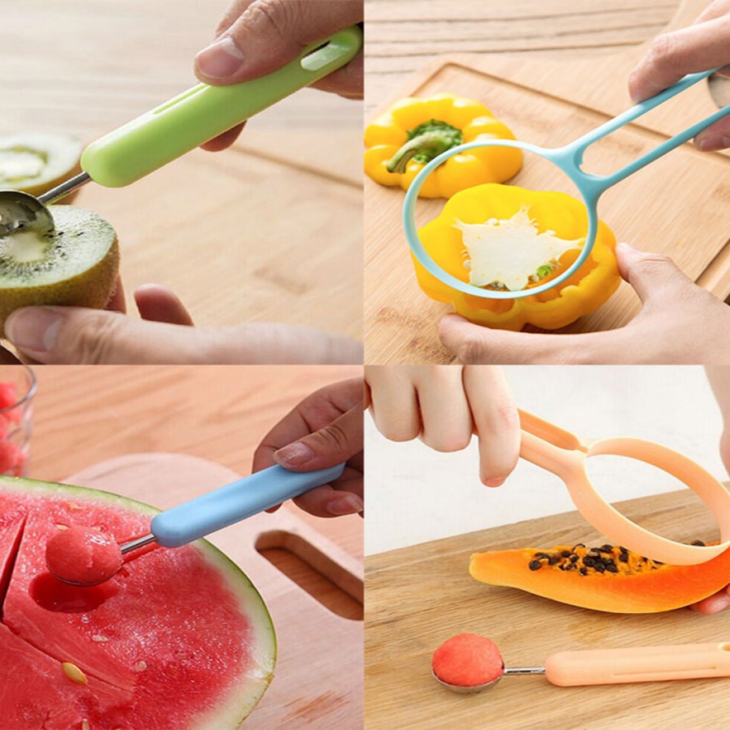 2 in 1 Kitchen Tool - Soft Fruit Peeler and Baller - Avocado, Papaya, Watermelon, Honey Dew - Kitchen Gadget Tool (1 Pc) - Bhavnagar Deodap