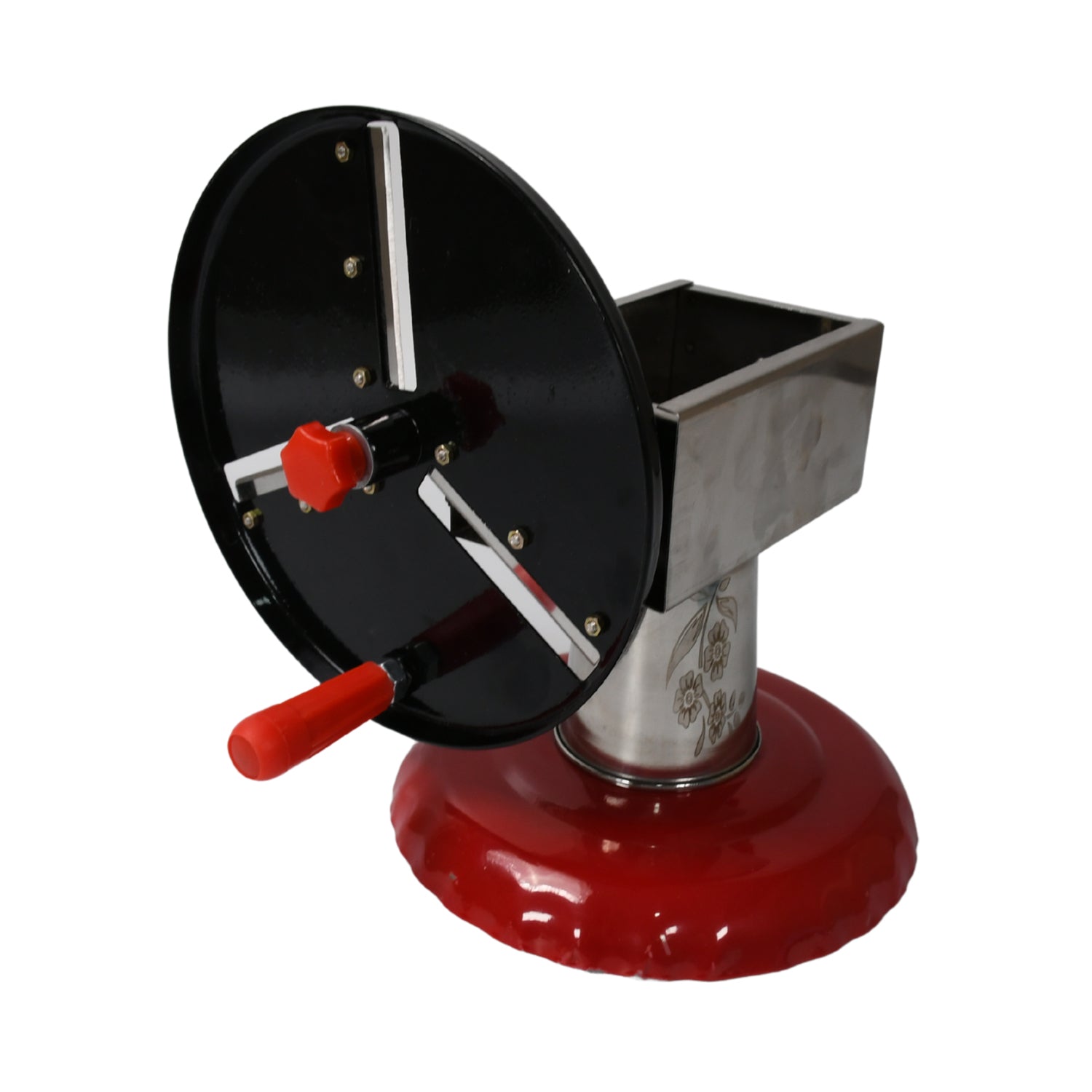 Stainless Steel Chips Maker and Vegetable Slicer for Kitchen Potato Slicer Graters and Chippers. Chips Maker is Suitable for Vegetable Cuttings. Chips Maker Consist Hard Coated Iron Wheel and Stand. - Bhavnagar Deodap