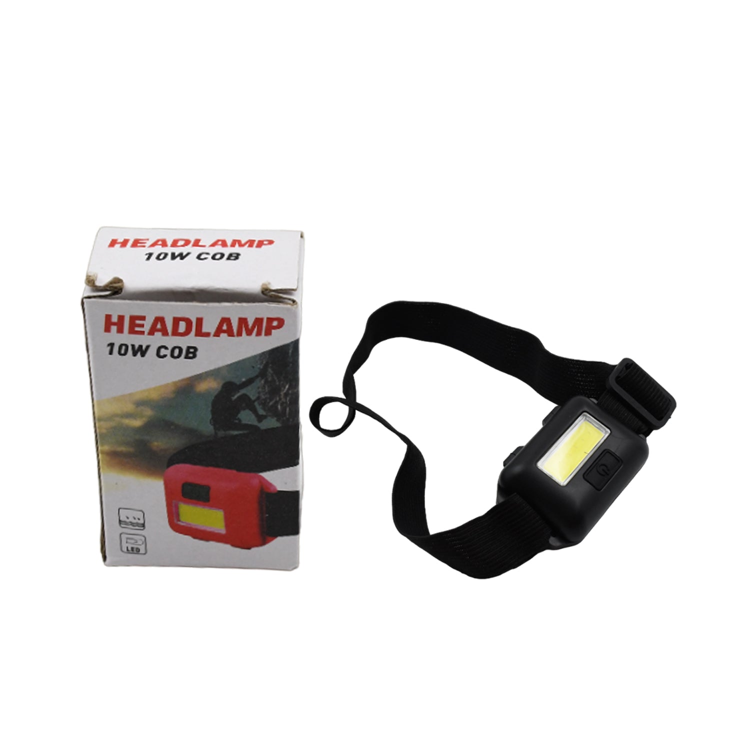 Head lamp Flashlight Waterproof Portable Lantern Headband Light Torch Lamp for Outdoor Camping Hiking Backpack Cycling, Running Hunting 10W Cob(1 Pc) - Bhavnagar Deodap