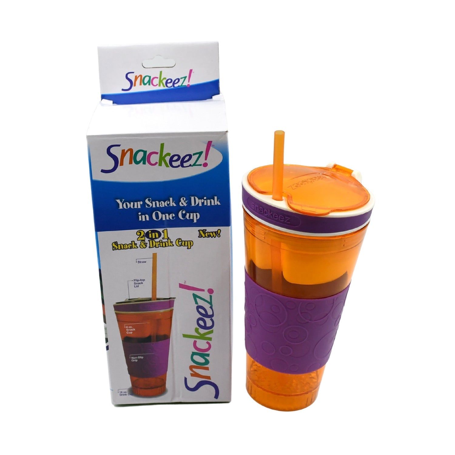 2 in 1 Snack & Drink Snackeez Travel Cup in One Container (1pc) - Bhavnagar Deodap