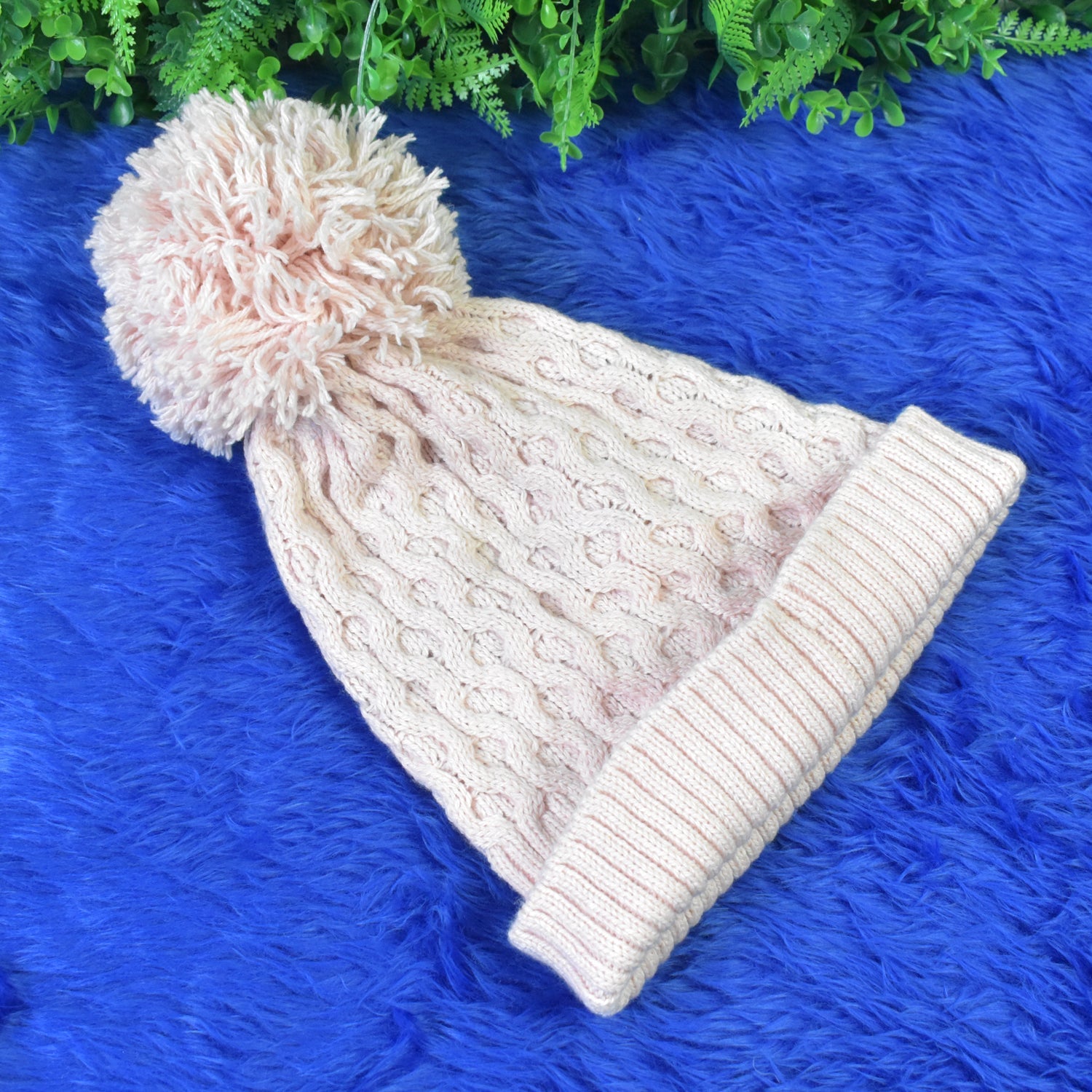 Soft Winter Cap, Woolen Inside Fur Beanie Cap (1 Pc / Mix Design & Color)