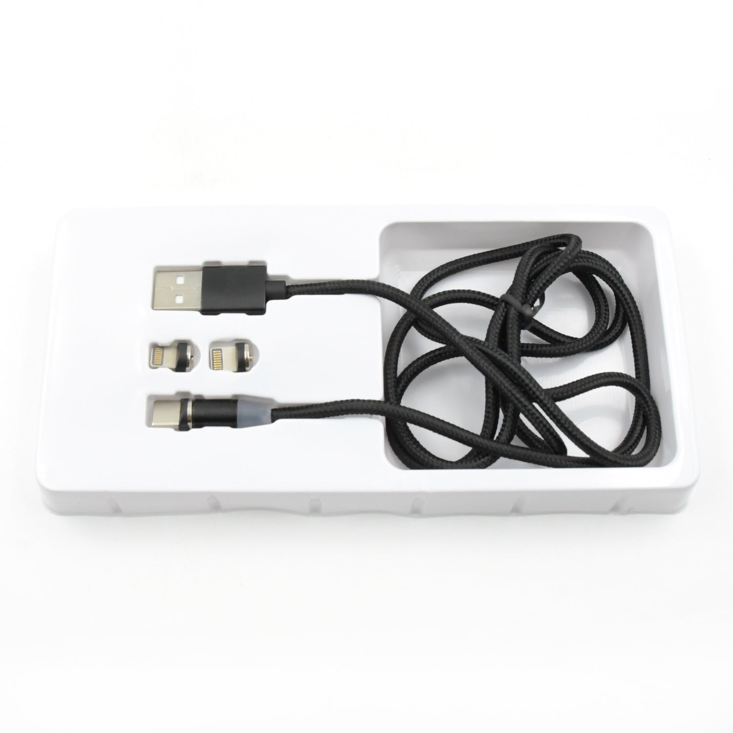 Magnetic Charging Cable 3 in 1 Metal Magnetic Micro USB Type C Lighting Cable with LED, Multiple Charging Adapters for All Android and all Smartphones  (Compatible with All Android and iPhone Smartphones, Tablet, PC, Mobile - Bhavnagar Deodap