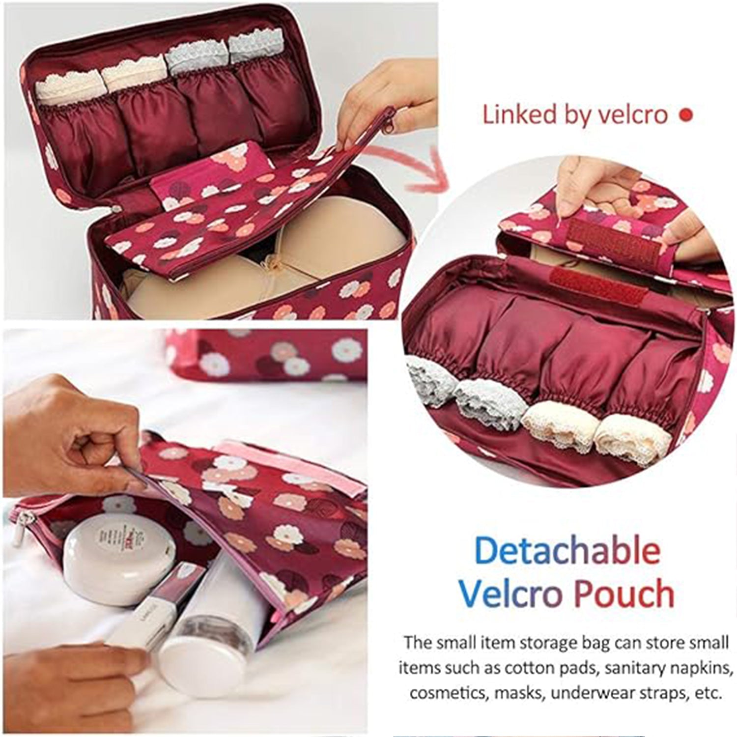 Multi Purpose Storage Bag, Underwear Storage Bag, Bra Organizer Bag Underwear Pouch, Waterproof Cosmetic Travel Bag, Lingerie Toiletry Wash Storage Case, Baby Diaper Bag (1 Pc) - Bhavnagar Deodap