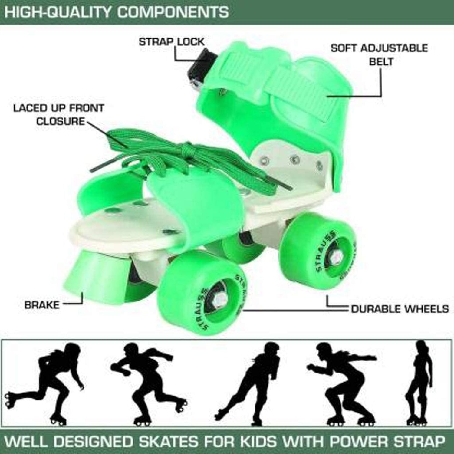 Roller Skates for Kids, Very Adjustable & Comfortable to Use / Roller Skate, Skating / (Pair of 1)  - Bhavnagar Deodap