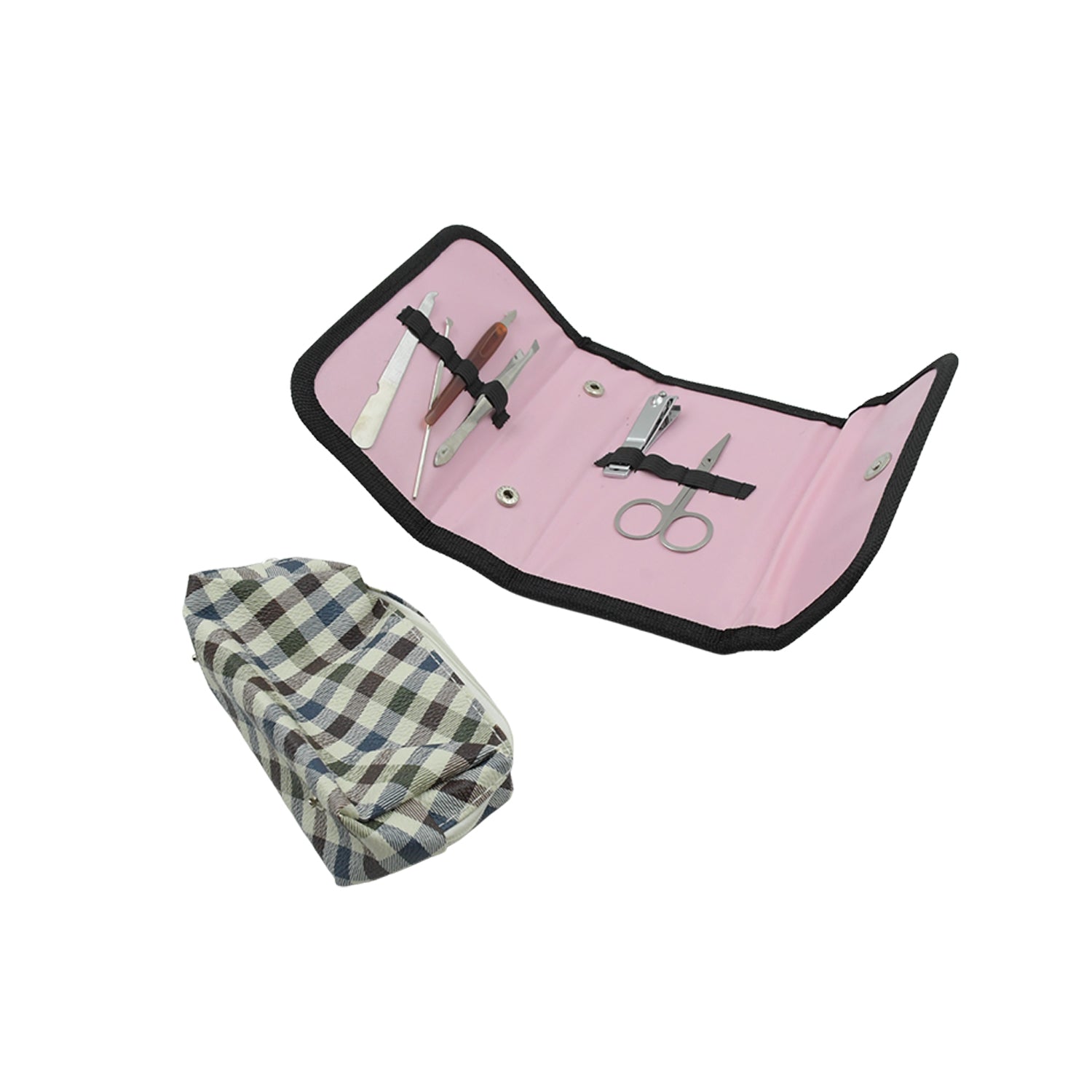 Nail Scissors Professional Nail Clippers Kit Manicure Set 7 Pieces Top Grade Stainless Steel Grooming Kit With Travel Case & Small Pouch For Travel Or Home Manicure Set (7 Pc Set) - Bhavnagar Deodap