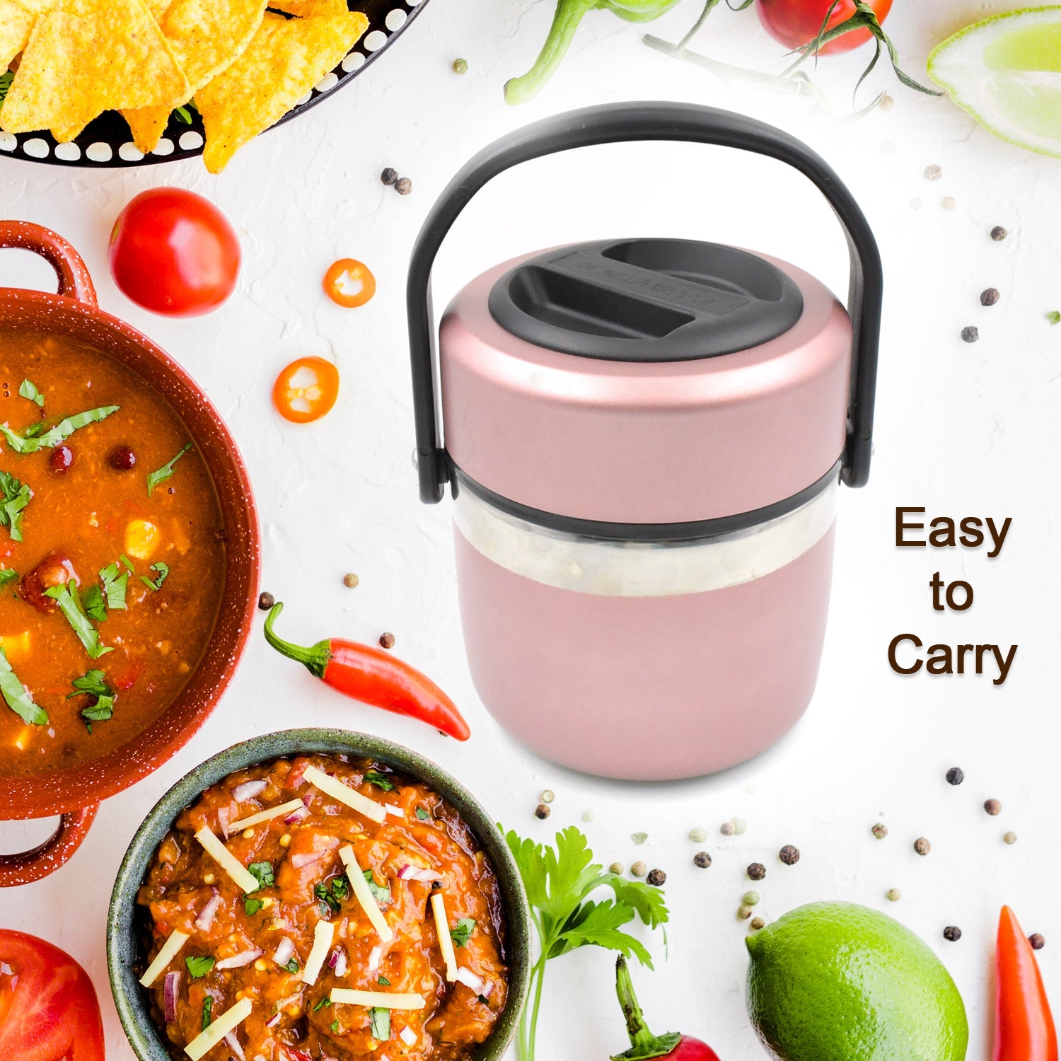 Leak-Proof Thermos Flask: Keeps Food Hot & Fresh (Stainless Steel, Multi-Color) - Bhavnagar Deodap