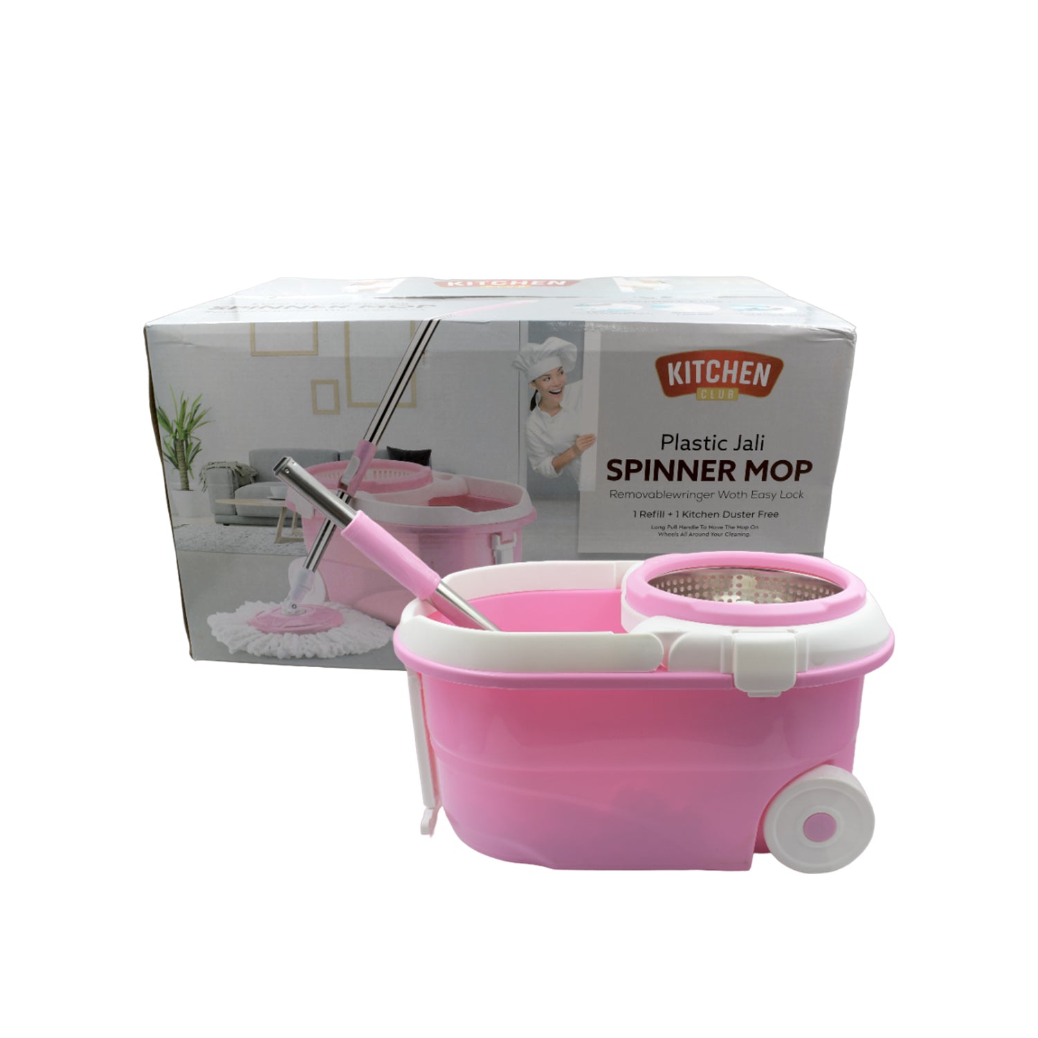 Spin Mop with Bucket for Floor Cleaning - Magic Mop Set with Steel Spin, Mop Stick, and Bucket for Home & Office - Bhavnagar Deodap