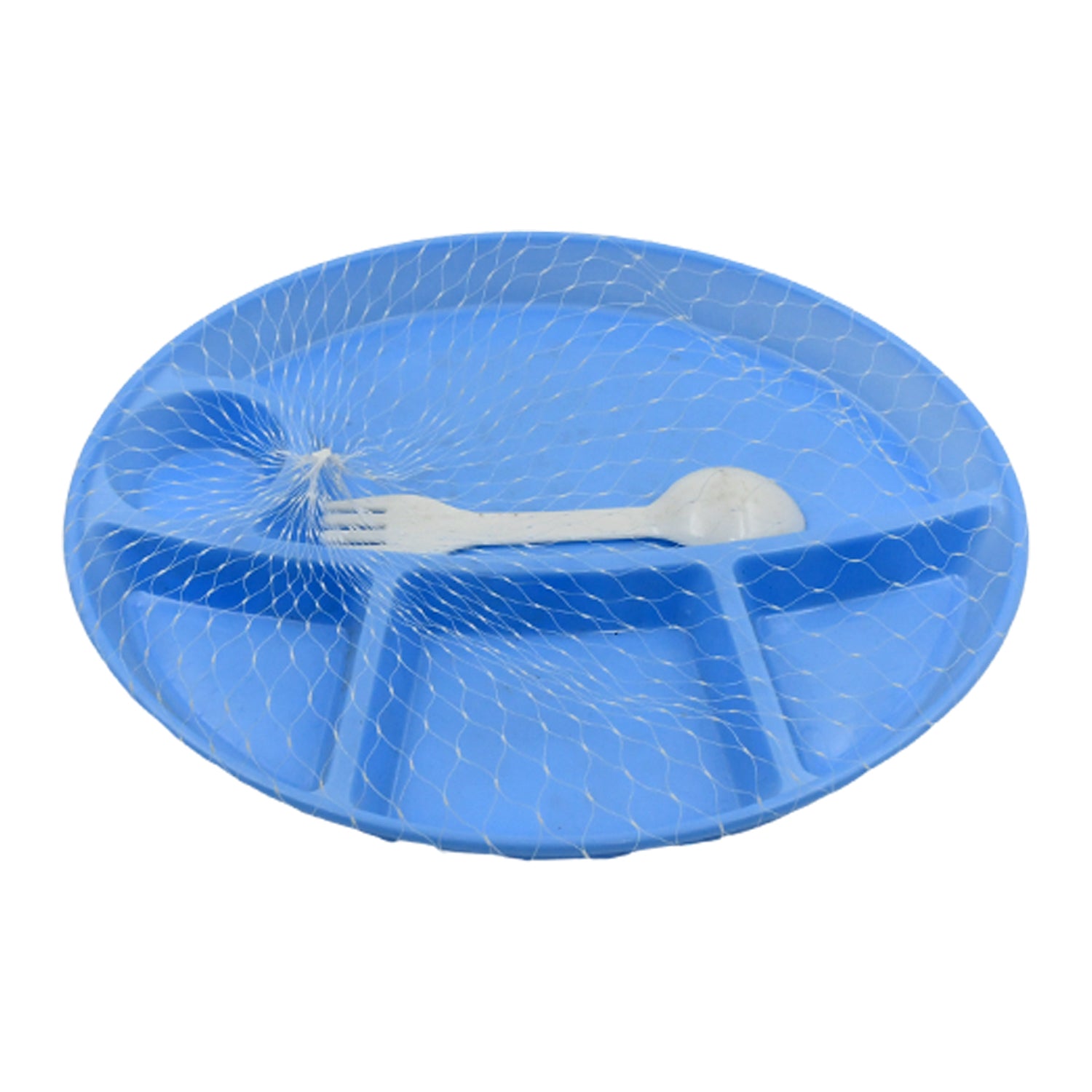 Plastic Food Plates / Biodegradable 5 Compartment Plate With Spoon for Food Snacks / Nuts / Desserts Plates for Kids, Reusable Plates for Outdoor, Camping, BPA-free (1 Pc) - Bhavnagar Deodap