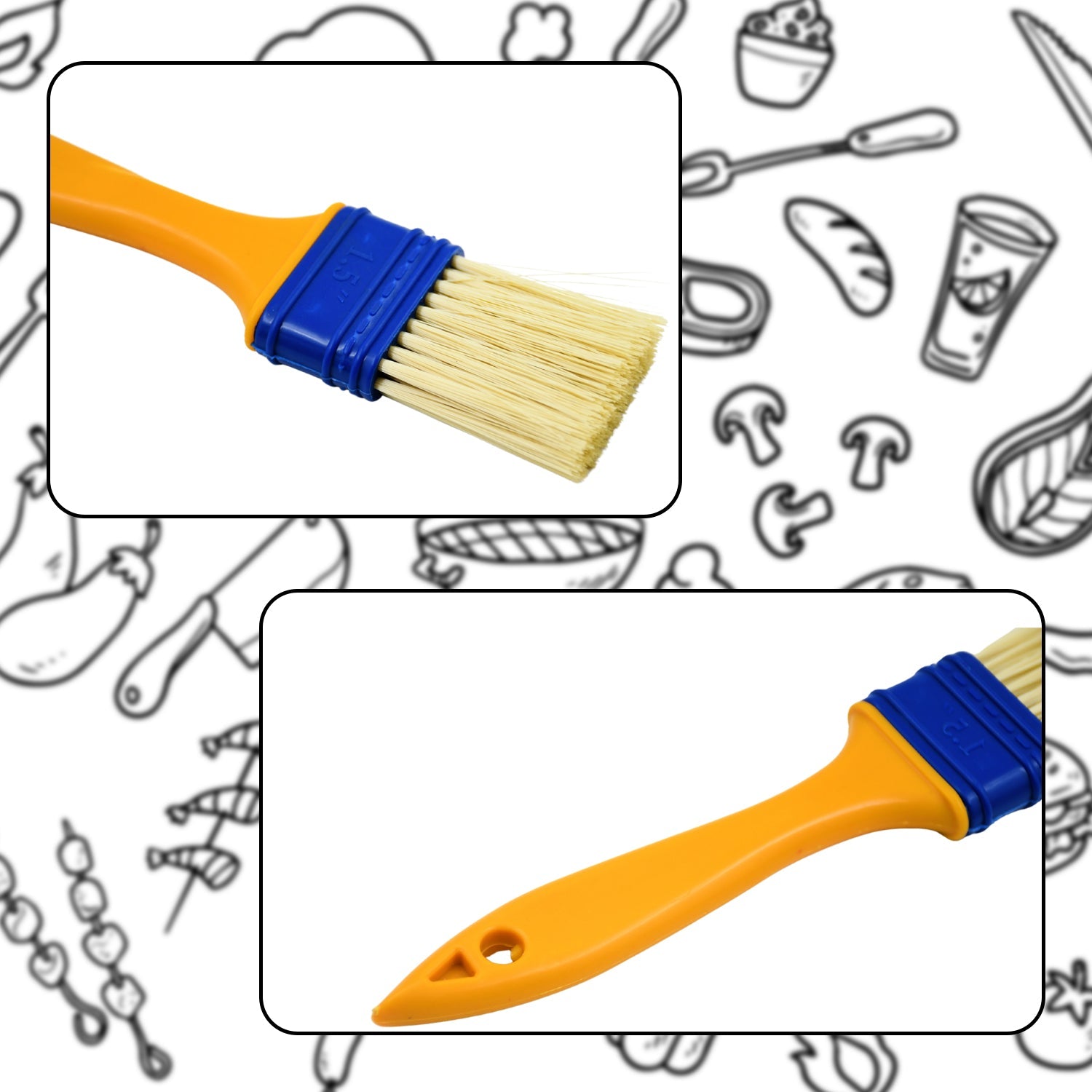 Multifunction Basting Brush for Cooking Pastry Brush Baking Food Butter Brush Dusting Brush for Cooking Grease Brush for Baking Dishwasher Safe Grilling / Hairbrush / Corn (2 Pcs Set) - Bhavnagar Deodap