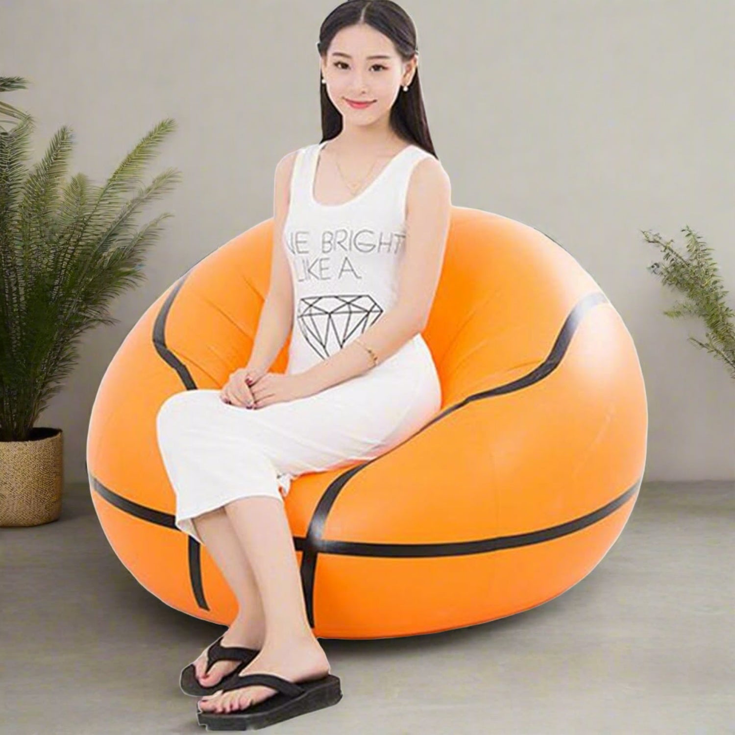 Foldable Sofa, Cartoon Style Inflatable Folding Chair, Ball Chair, Inflatable Sofa for Adults, Kids size (110cm x 80cm) - Bhavnagar Deodap