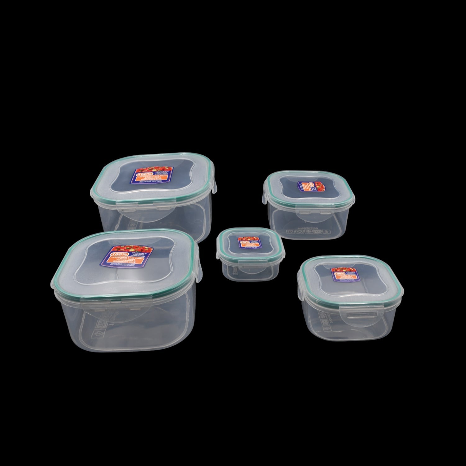 Kitchen Containers Set, Fridge Storage Boxes, Plastic Containers for Kitchen Organizer, Kitchen Accessories Items for Storage Organizer, Snap-Seal (lunch box/storage organizer) (5 Ps Set) - Bhavnagar Deodap