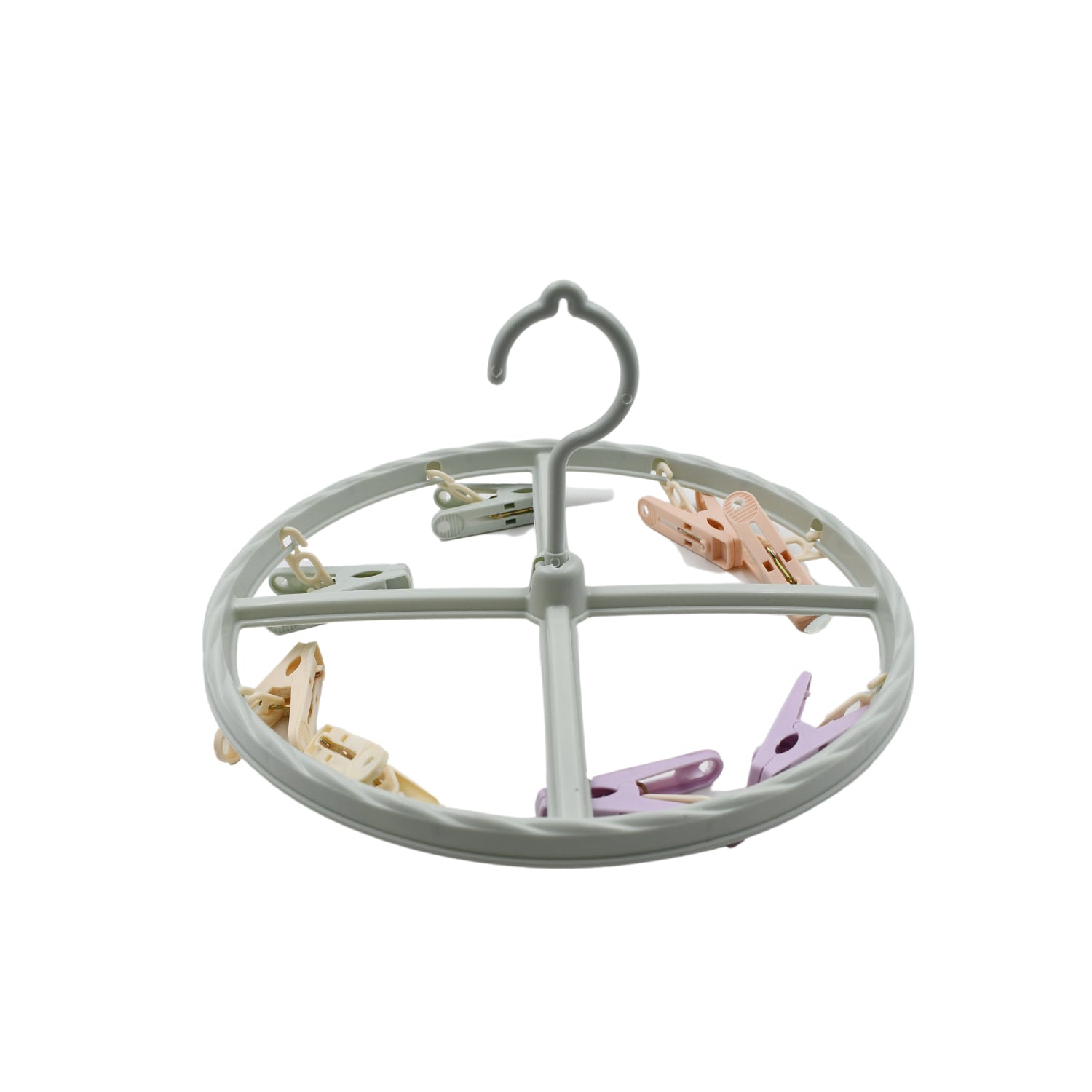 Clothespin Rack Laundry Drying Rack, Clothes Hangers with 8 Clips, Clip Hanger Drip Hanger for Drying Underwear, Baby Clothes, Socks, Bras, Towel, Cloth Diapers, Gloves - Bhavnagar Deodap
