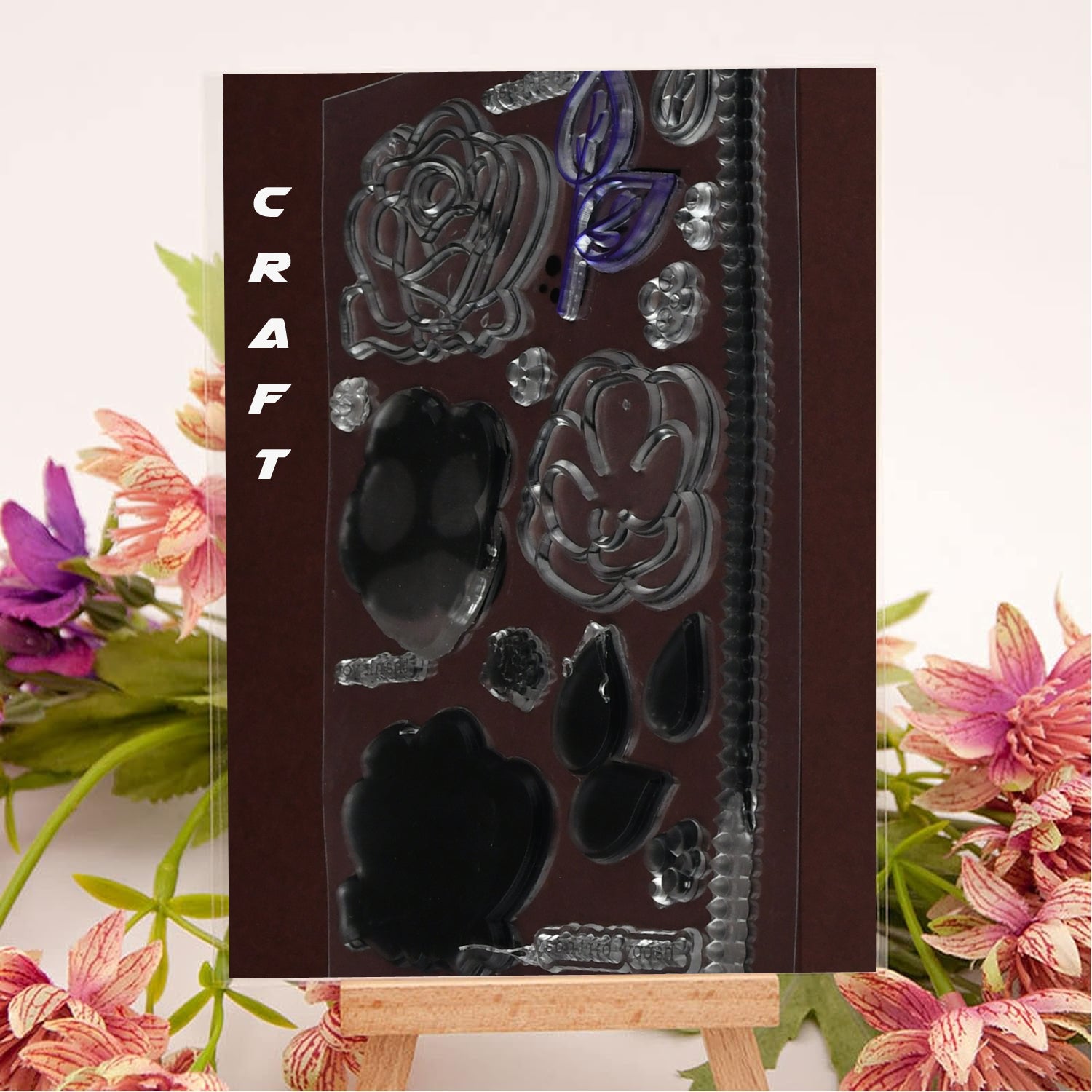 Reusable Rubber Stamp, TPR Stamp DIY Accessories Good Stamping Effect DIY Transparent Stamp Stick Repeatedly for Envelope for Diary for Invitation Letter, Photo Album Decoration for Paper Crafts (Mix Design / 1 Set) - Bhavnagar Deodap