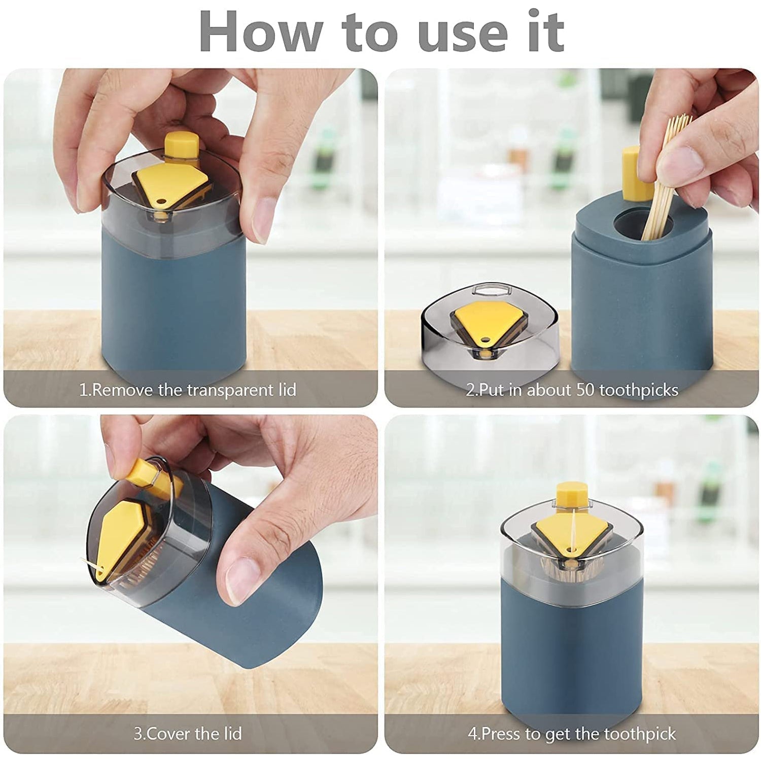 Toothpick Holder Dispenser, Pop-Up Automatic Toothpick Dispenser for Kitchen Restaurant Thickening Toothpicks Container Pocket Novelty, Safe Container Toothpick Storage Box. - Bhavnagar Deodap