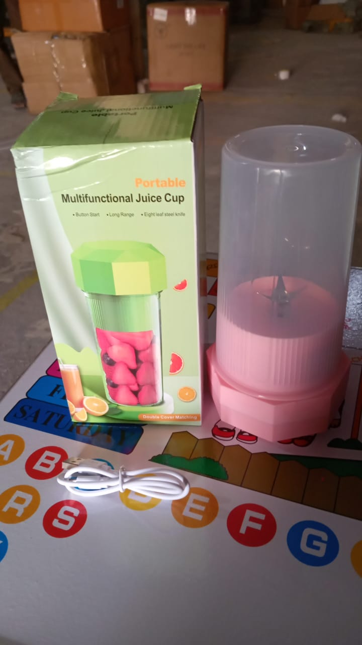 Portable Multifunctional Electric Juicer Cup, USB Juice Maker 6 blade (350 ML) - Bhavnagar Deodap