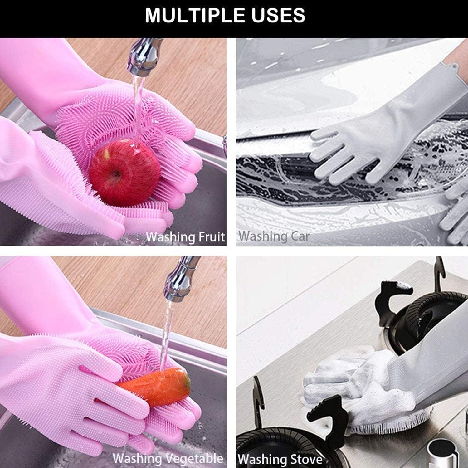 Single Left-Handed Silicone Dishwashing Glove: Scrubber, Reusable, Kitchen Cleaning - Bhavnagar Deodap