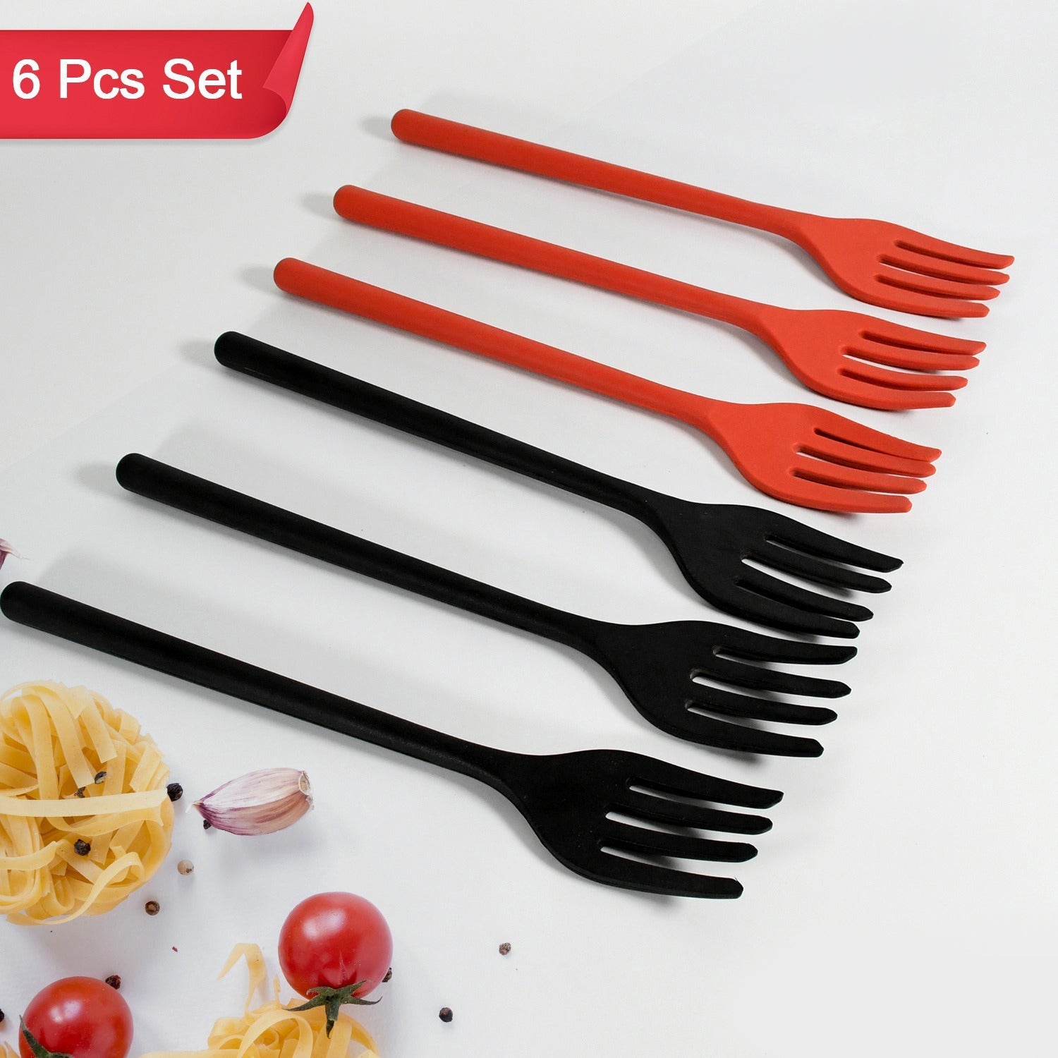 Silicone Flexible Forks, Silicone Cooking Fork Heat Resistant, Multifunctional Nonstick Blending Fork (6 Pcs) - Bhavnagar Deodap