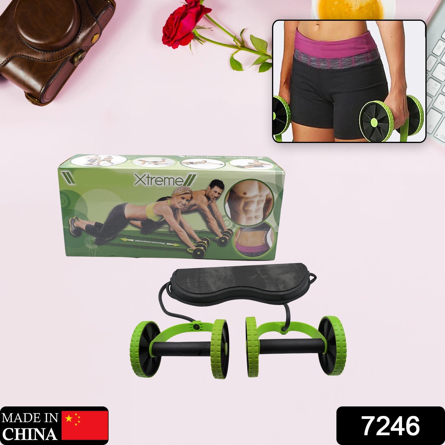 Professional Fitness Imported Ab Builder Ab Care Xtreme Fitness  Resistance Exerciser Resistance Tube Ab Slimmer Rope Exerciser Body Building Home Gym Trainer for Both Men & Women (1 Pc) - Bhavnagar Deodap