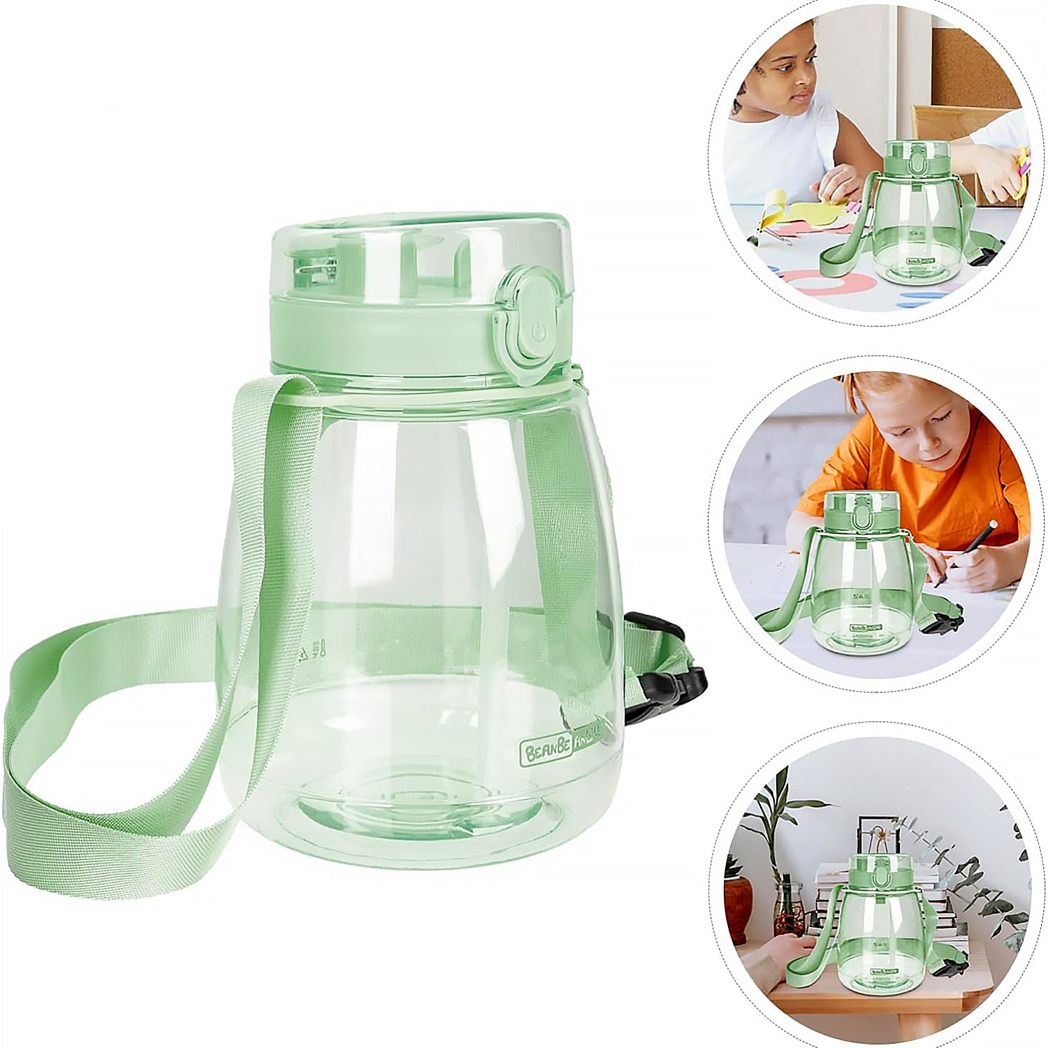 Insulated Water Bottle Portable Water Bottle With Strap, Sticker and Straw Cute Outdoor Sports Bottle For Water Travel Drinkware Jug Travel Water Bottle large Capacity Water Jug, Gym / Kid / Outdoor Sport / Campus, Fashionable (1300 ML Approx) - Bhavnagar Deodap