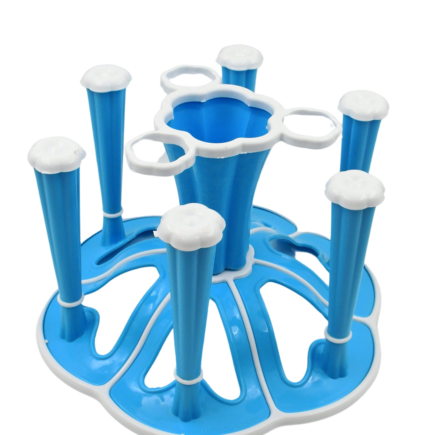 Miracle Plastic Glass Stand / Tumbler Holder / Glass Holder for Kitchen / Dining Table 6 Glasses Stand With 3 Pepper Salt (Moq :- 2 Pc) - Bhavnagar Deodap