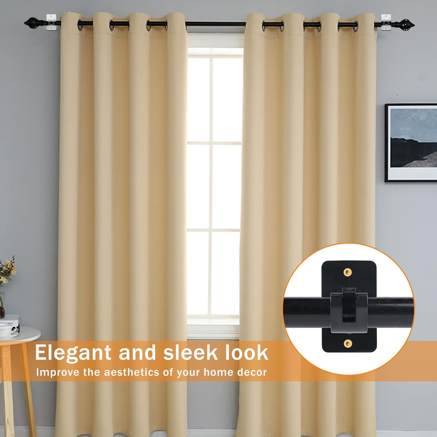 Drill-In Curtain Rod Brackets (2 Pc): Adjustable Hooks, Screws Included (Mix Color), Bathroom, Kitchen - Bhavnagar Deodap