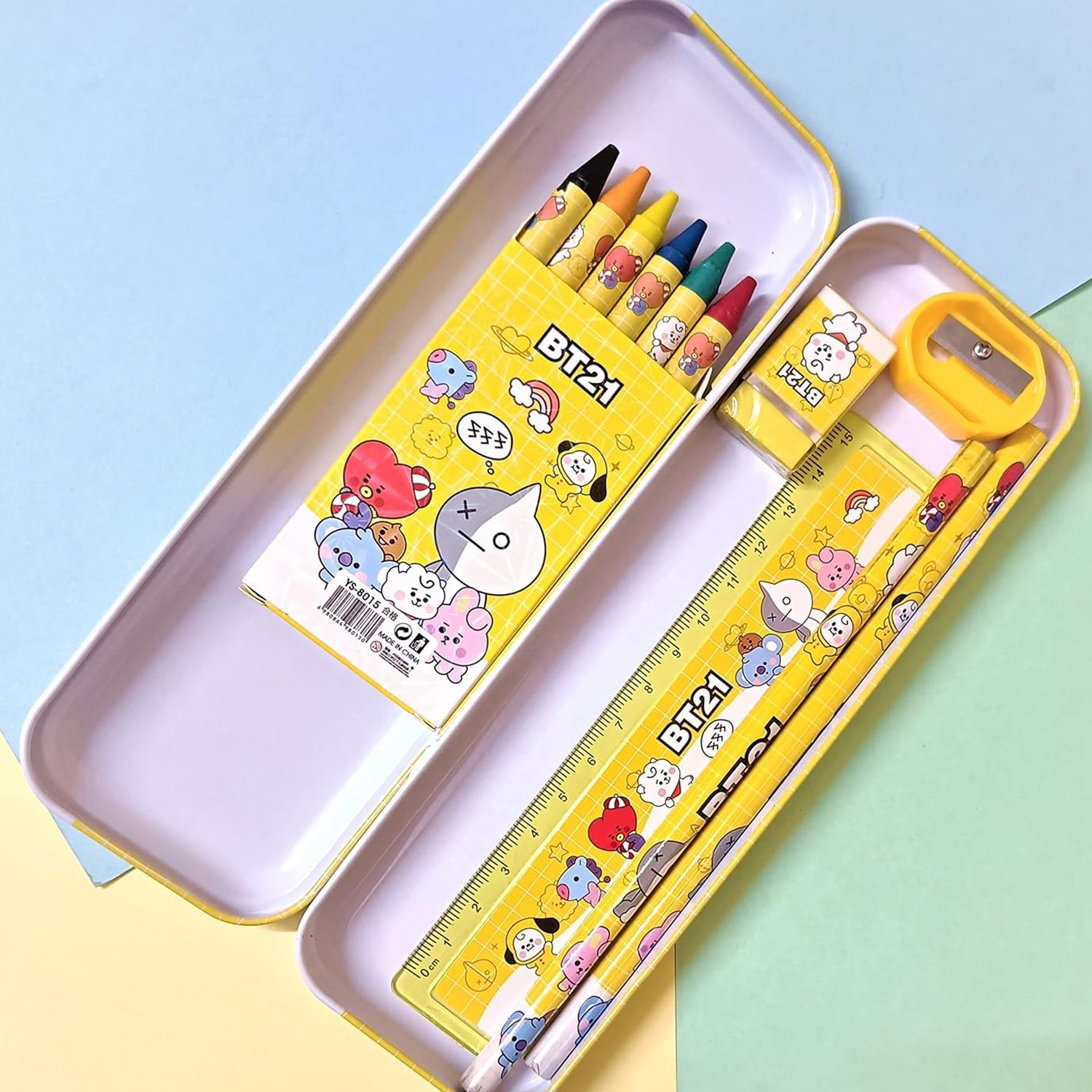 Stationery Kit for Kids - Stationery Set, Includes Metal Pencil Box, Sharpener, Pencil and Eraser Set, School Supply Set, Birthday Return Gift for Kids, Boys, Girls (12 pc Set) - Bhavnagar Deodap