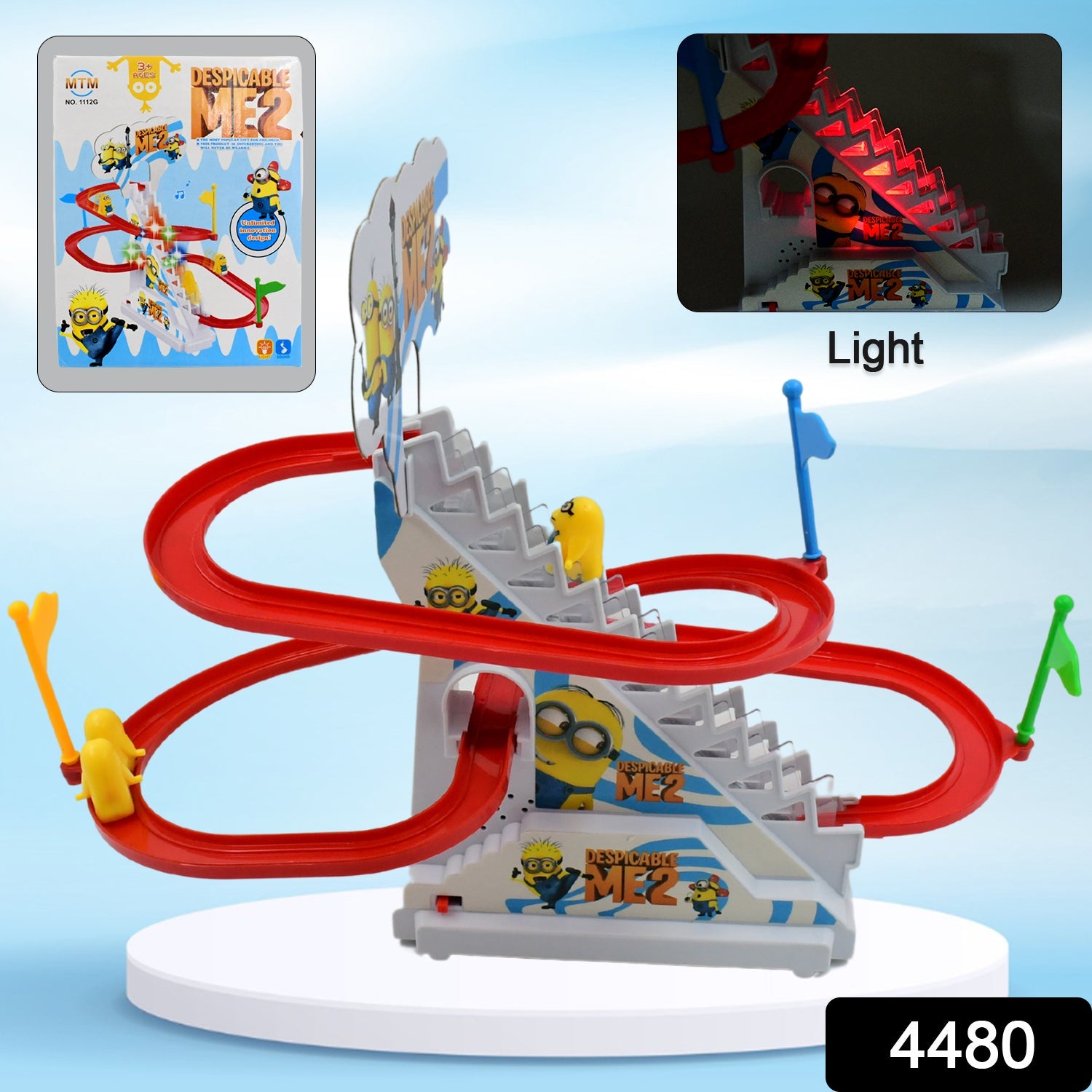 Ducks Climb Stairs Toy Roller Coaster, Electric Duck Chasing Race Track Set, Fun Duck Stair Climbing Toy with Flashing Lights Music and 3 Ducks, Small Ducks Climbing Toys - Bhavnagar Deodap