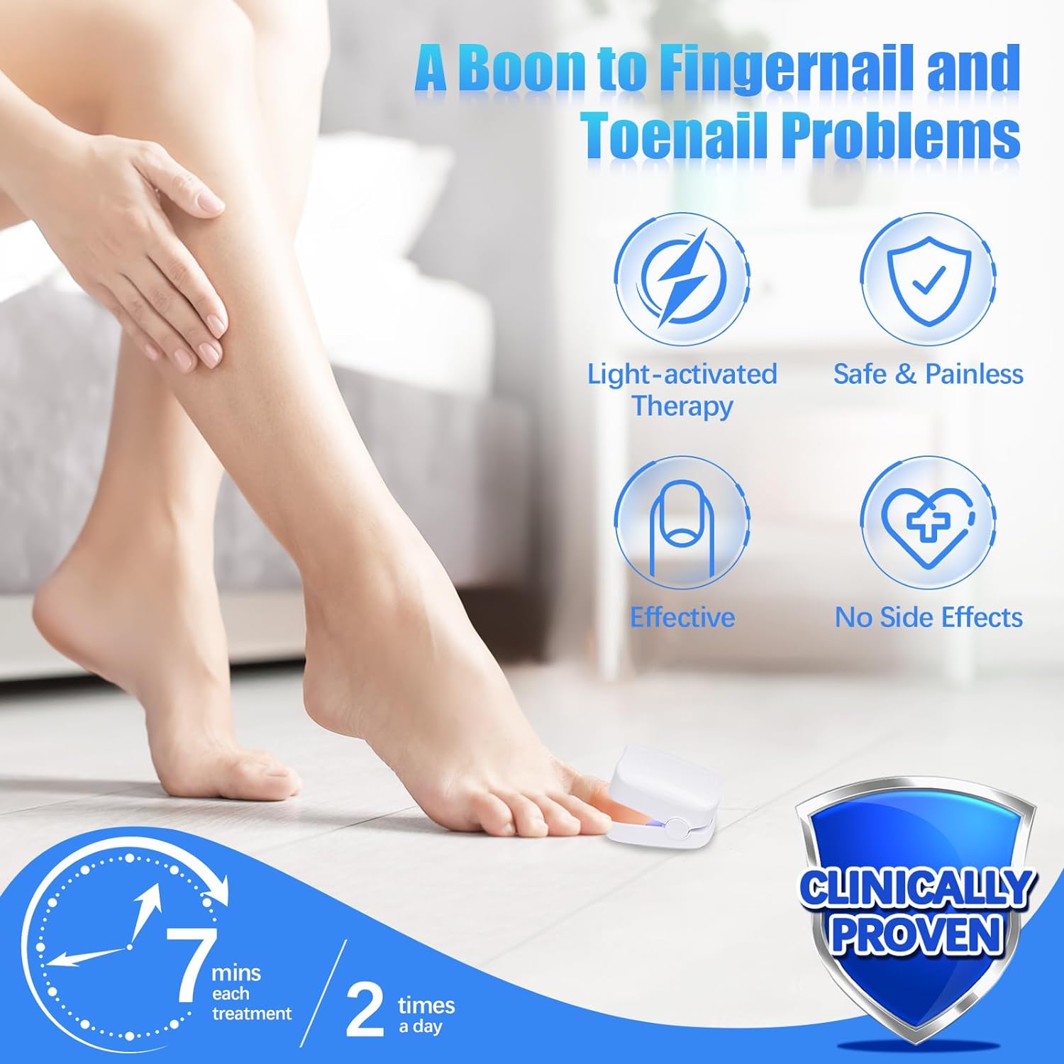 Rechargeable Nail Fungus Treatment for Toenail, Toe Nail Fungal Treatment Nail Fungus Laser Device, Anti-Fungal Nail Treatment for Hand & Feet Infections Remover for Home Use - Bhavnagar Deodap