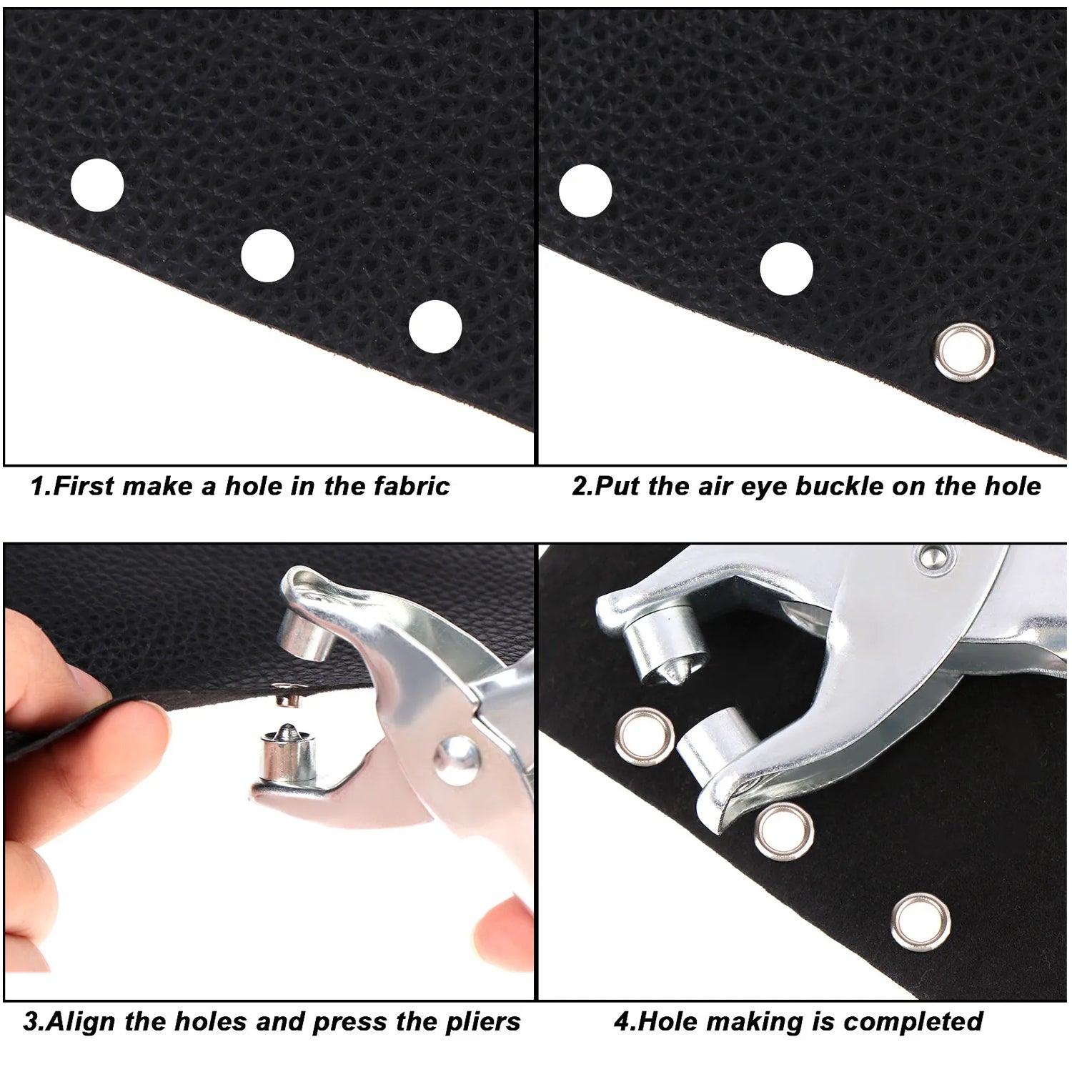 Grommet Setting Tool with 25 PCS Gold Eyelets Grommets Steel Hole Punch Setter Kit for Leather, Canvas, All Fabrics Men and Women Clothes, Shoes, Belts, Bags, Crafts - Bhavnagar Deodap