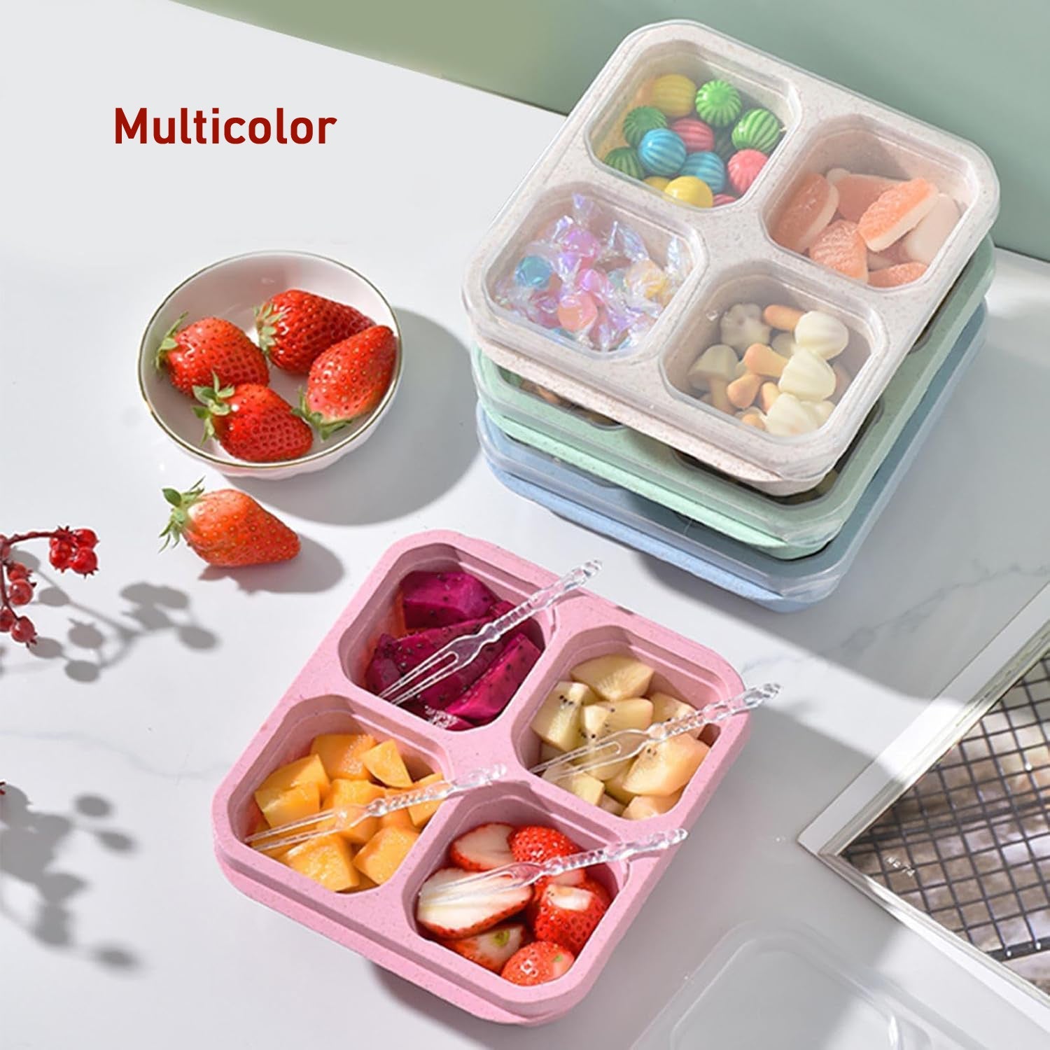 4 Compartment Food Storage Containers (1 Pc)