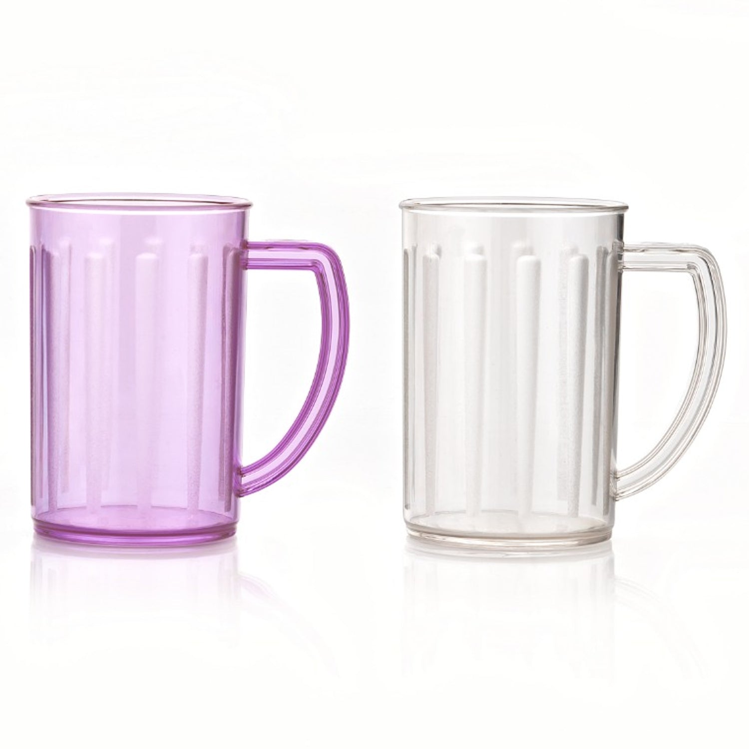 Stylish Juice Glass With Handle, Water Glass, Beer Glass, Milk Shake Glass, Multipurpose Glass Plastic Beer Mug, Unbreakable Beer Tasting Glasses, Clear Juice Glasses Suitable for Kids (2 pc) - Bhavnagar Deodap