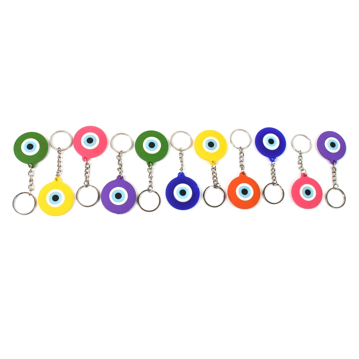 Evil Eye Rubber / Silicone Keychain (12 Pcs Set / Mix Color)