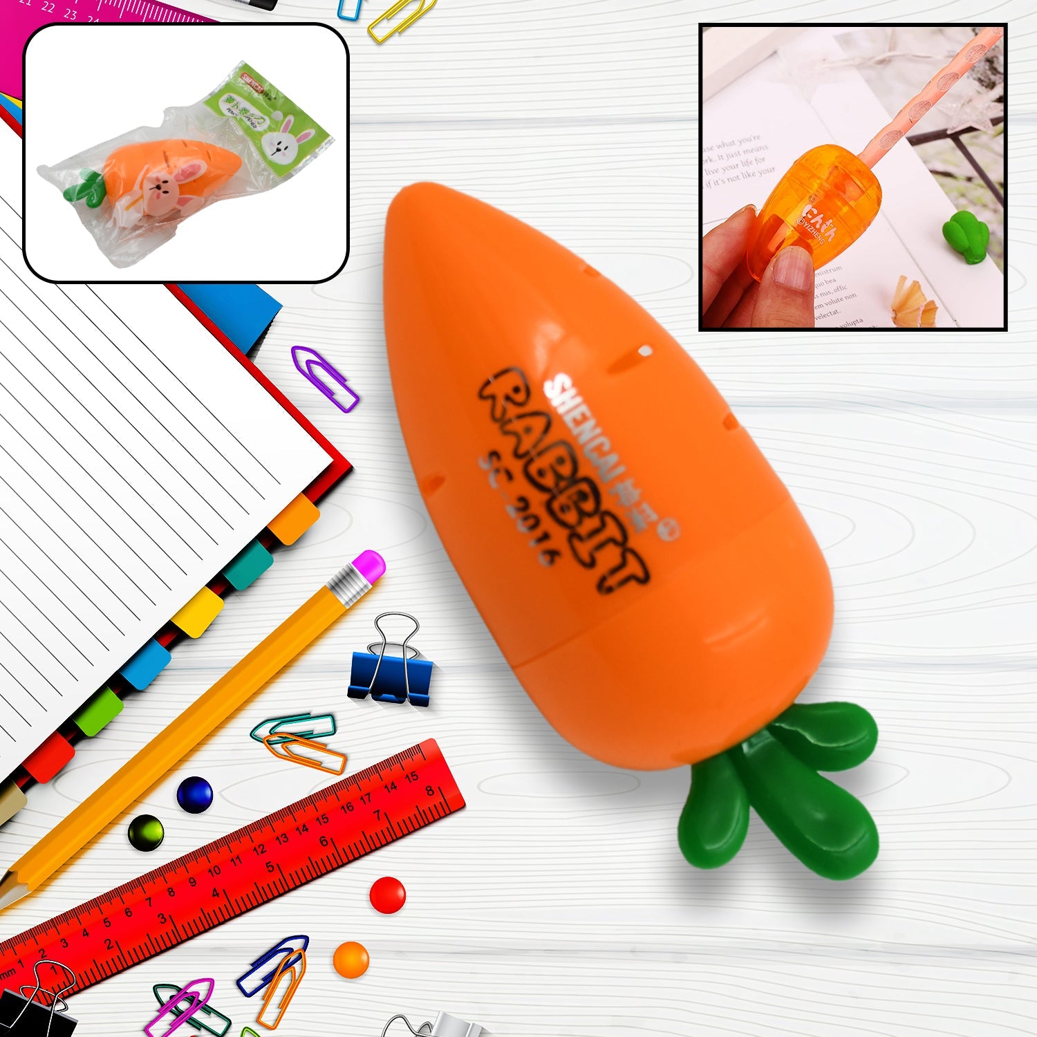 Student Pencil Sharpener Cartoon Simple Carrot Pencil Sharpener Suitable for Students, Children, School, Stationery (1 Pc) - Bhavnagar Deodap