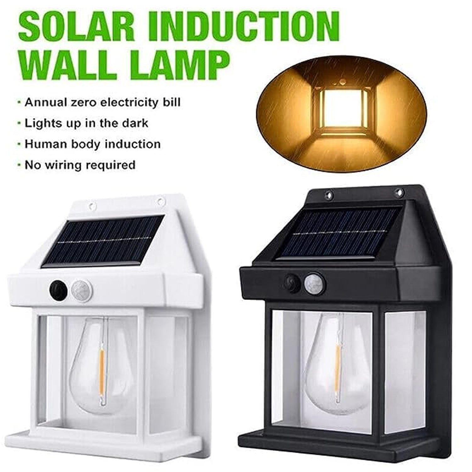 Solar Wall Lights / Lamp Outdoor, Wireless Dusk to Dawn Porch Lights Fixture, Solar Wall Lantern with 3 Modes & Motion Sensor, Waterproof Exterior Lighting with Clear Panel (1 Pc ) - Bhavnagar Deodap