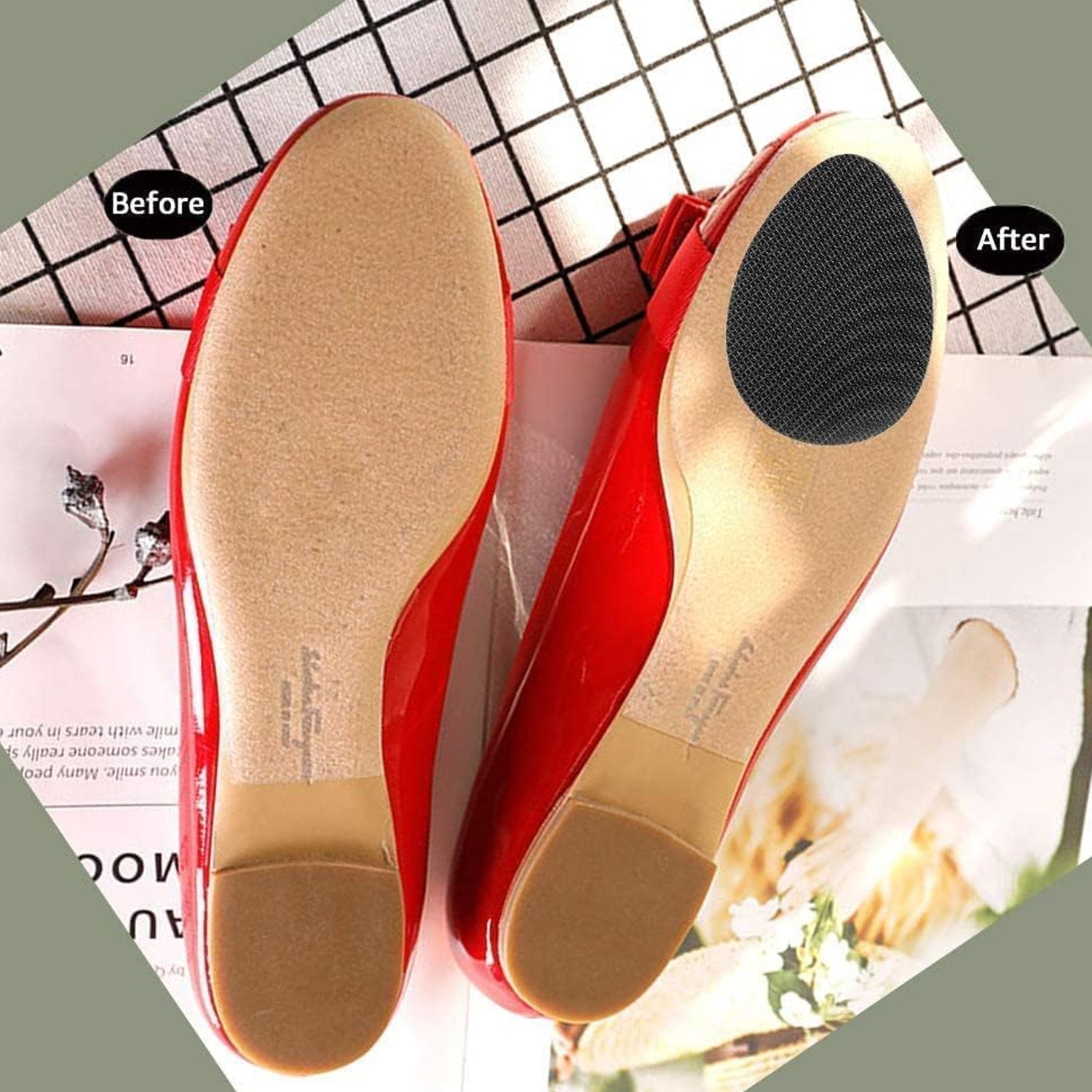 Non-Slip Shoe Pads, Rubber Shoe Sole Protector Pads, Self-Adhesive Shoe Grips Pads Stickers Non Skid for Ladies Shoes, High Heels, Boots - Bhavnagar Deodap