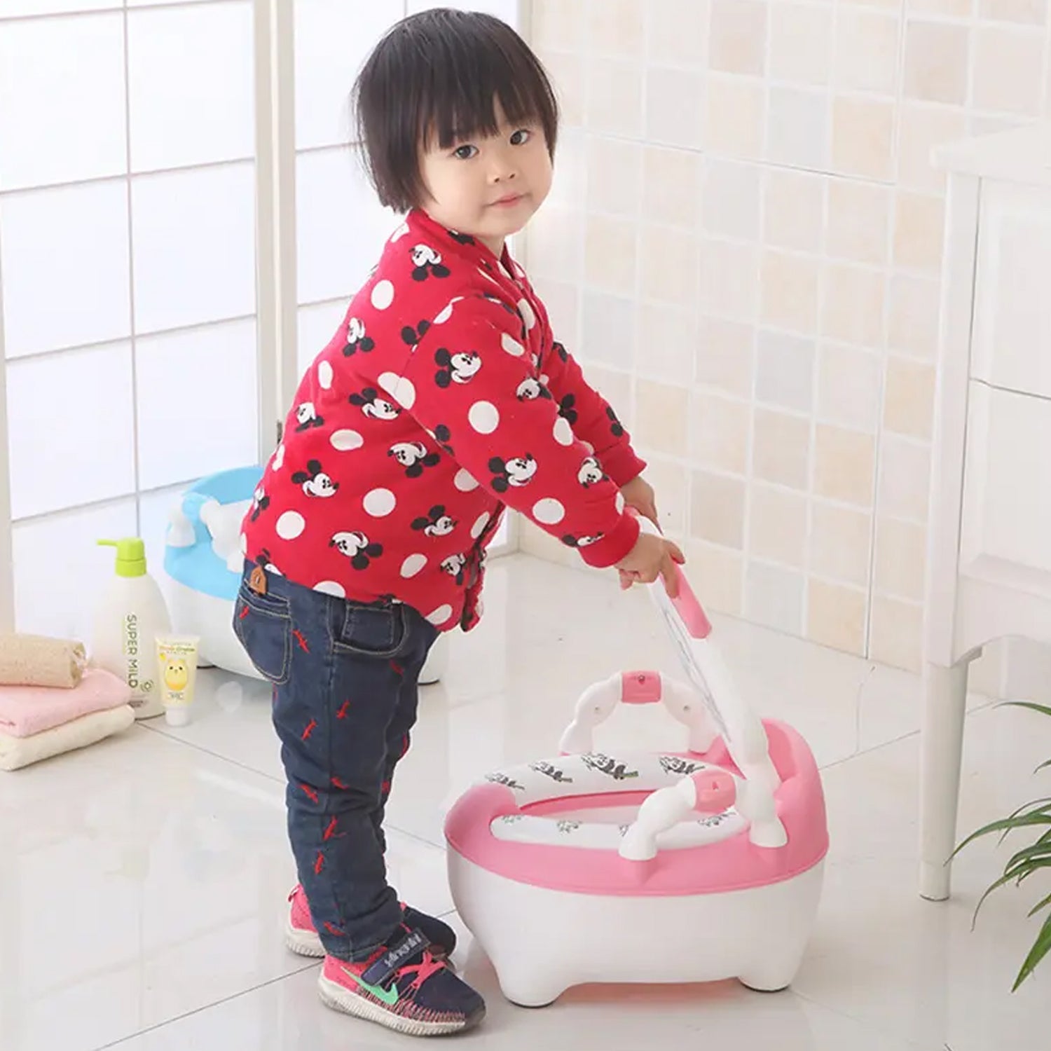 Baby portable Toilet, Baby Potty Training Seat Baby Potty Chair for Toddler Boys Girls Potty Seat for 1+ year child - Bhavnagar Deodap