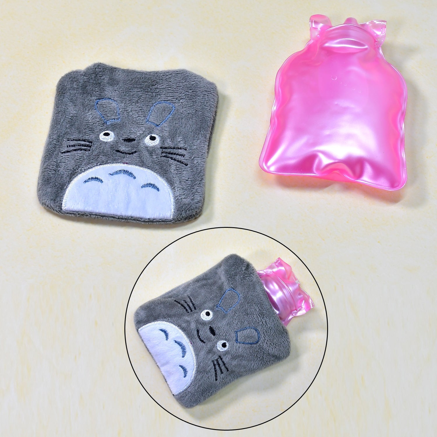 Totoro Cartoon Small Hot Water Bag with Cover for Pain Relief - Bhavnagar Deodap