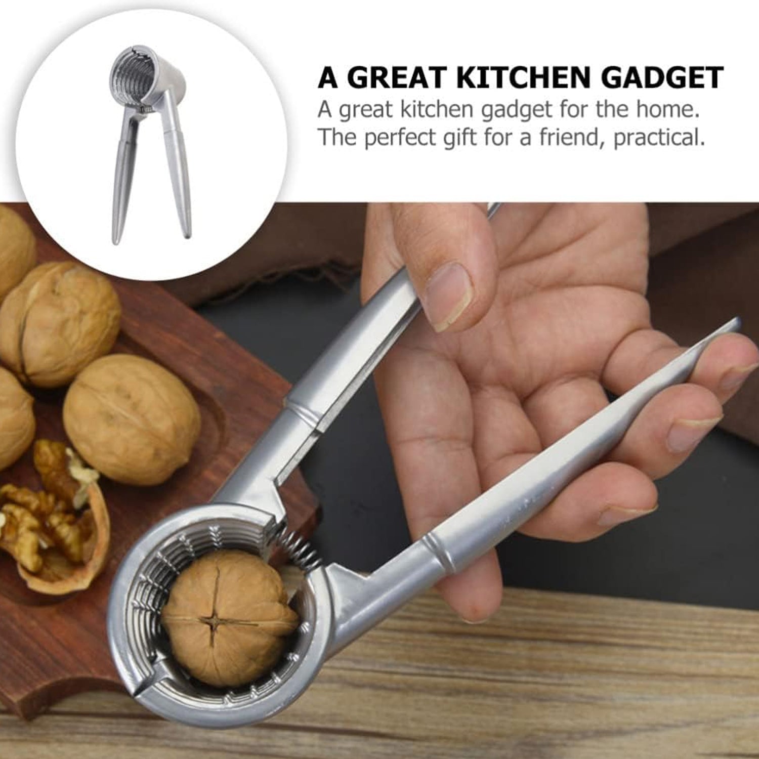 Walnut Cracker, Luxury Die Cast Stainless Alloy Nut Cutter Walnut Clamp Plier Portable Smart Walnut Akhrot Pincers Bottle Opener for Pecans, Almonds, Brazil Nuts - Bhavnagar Deodap
