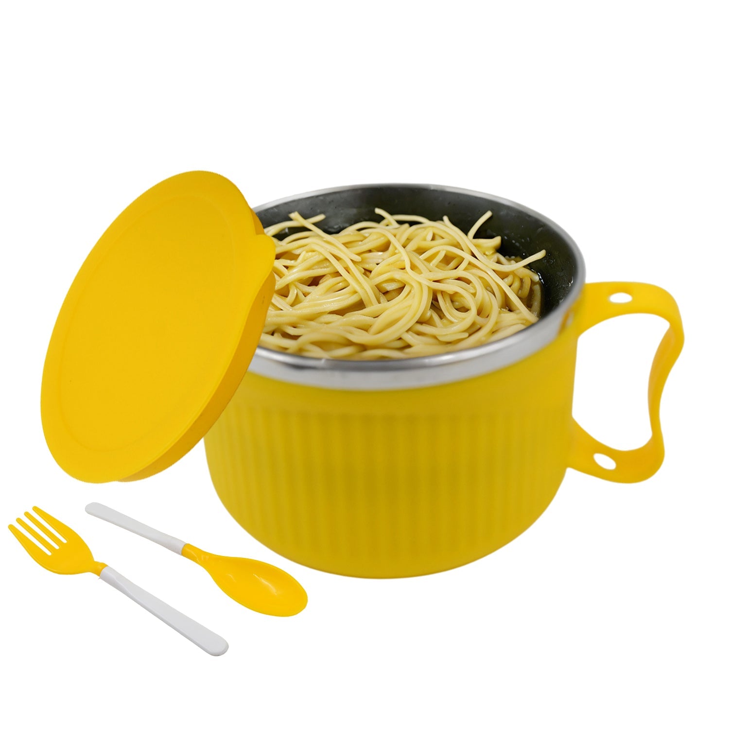 Maggie Bowl with Lid and Handle, Soup Bowls for Easy Perfect Breakfast Cereals, Fruits, Ramen, Beverages, Essentials, Dishwasher Safe Double Layer - Bhavnagar Deodap