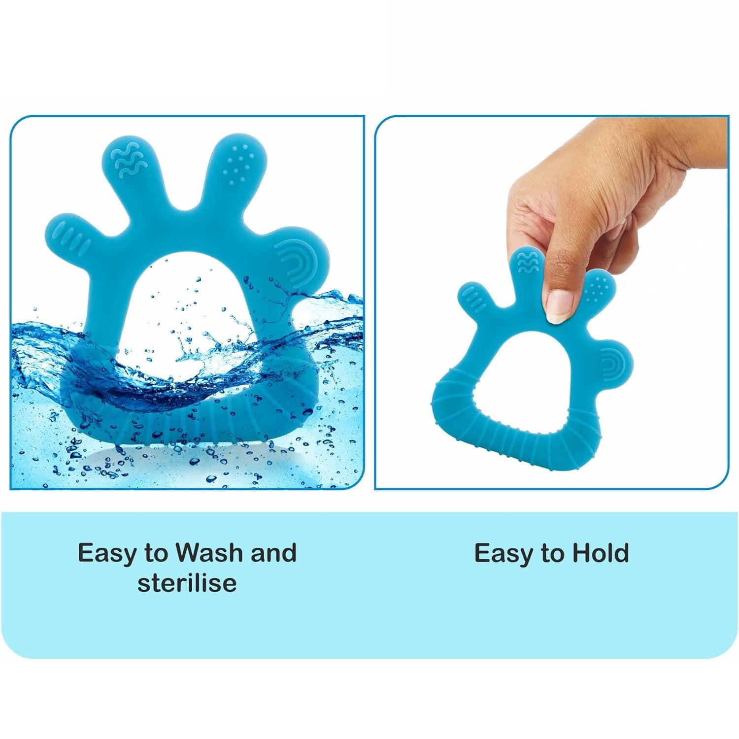 Silicone Baby Teether Pack of 1 (Mix Design & Color) - Bhavnagar Deodap