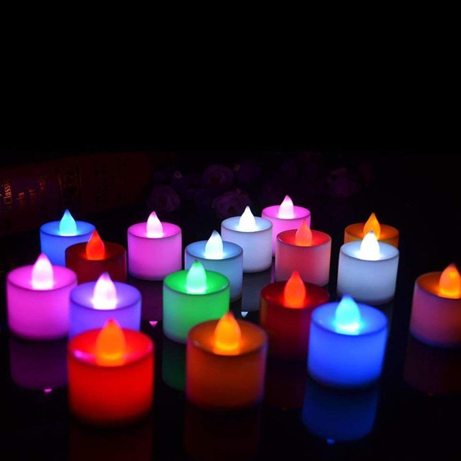 Multicolor LED Tealights Candles (24 Pack): Festive Decorations - Bhavnagar Deodap