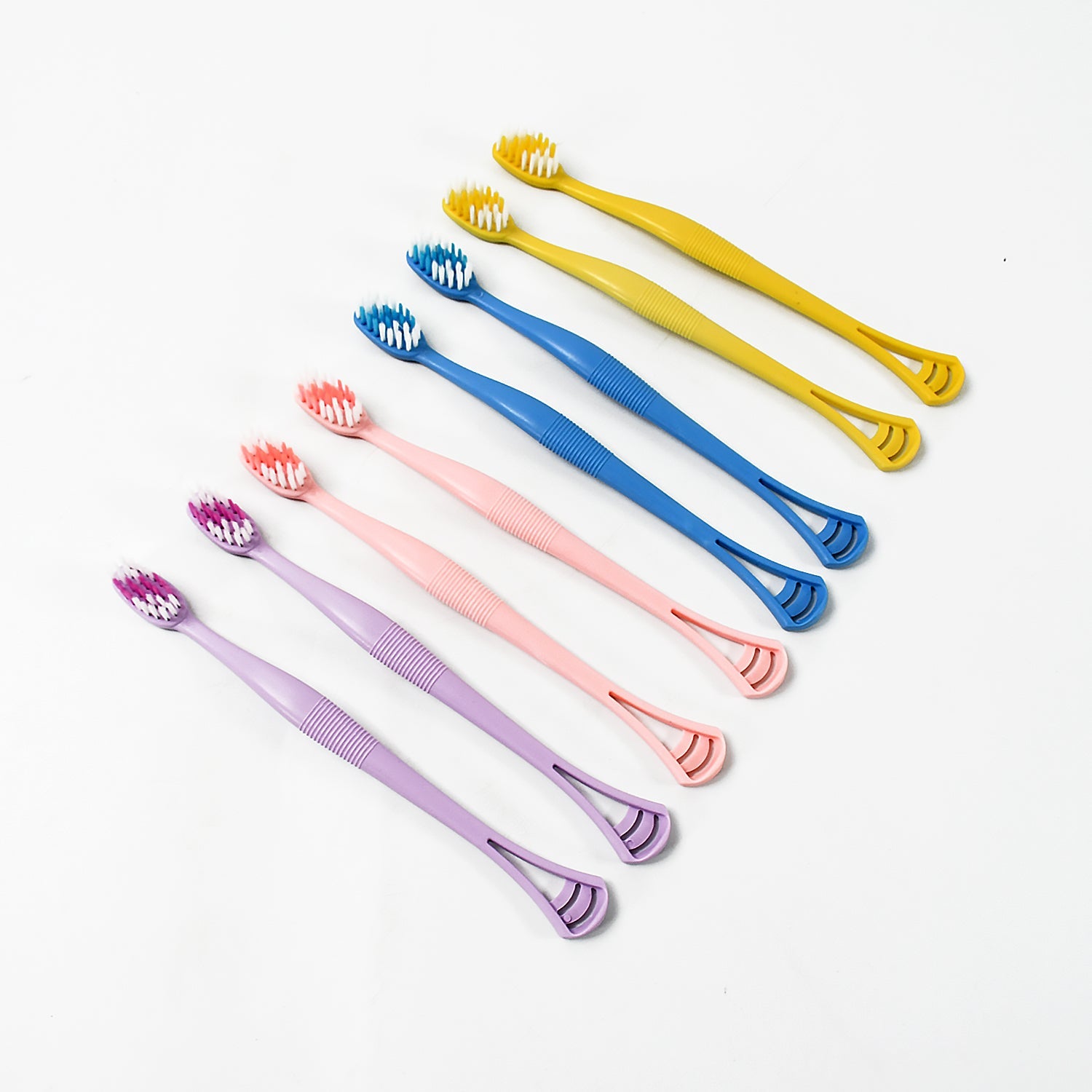 2-in-1 Tooth Brush with Tongue Scraper, Soft Bristle & Long Handle (8Pcs) Soft Toothbrush - Bhavnagar Deodap