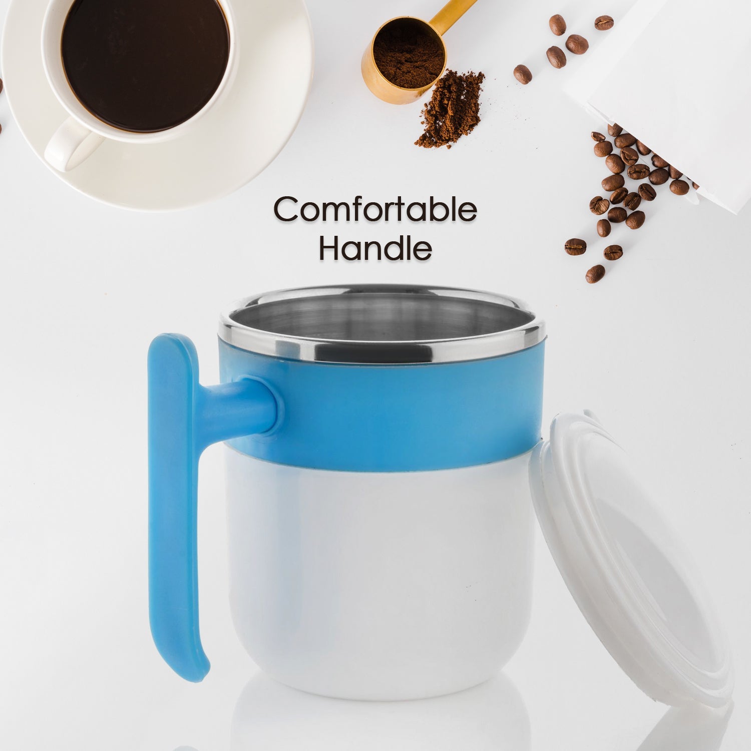 Stainless Steel Lid Cover Hot Coffee/Tea Mug Hot Insulated Double Wall Stainless Steel, Coffee and Milk Cup with Lid - Coffee Cup (1 Pc ) - Bhavnagar Deodap