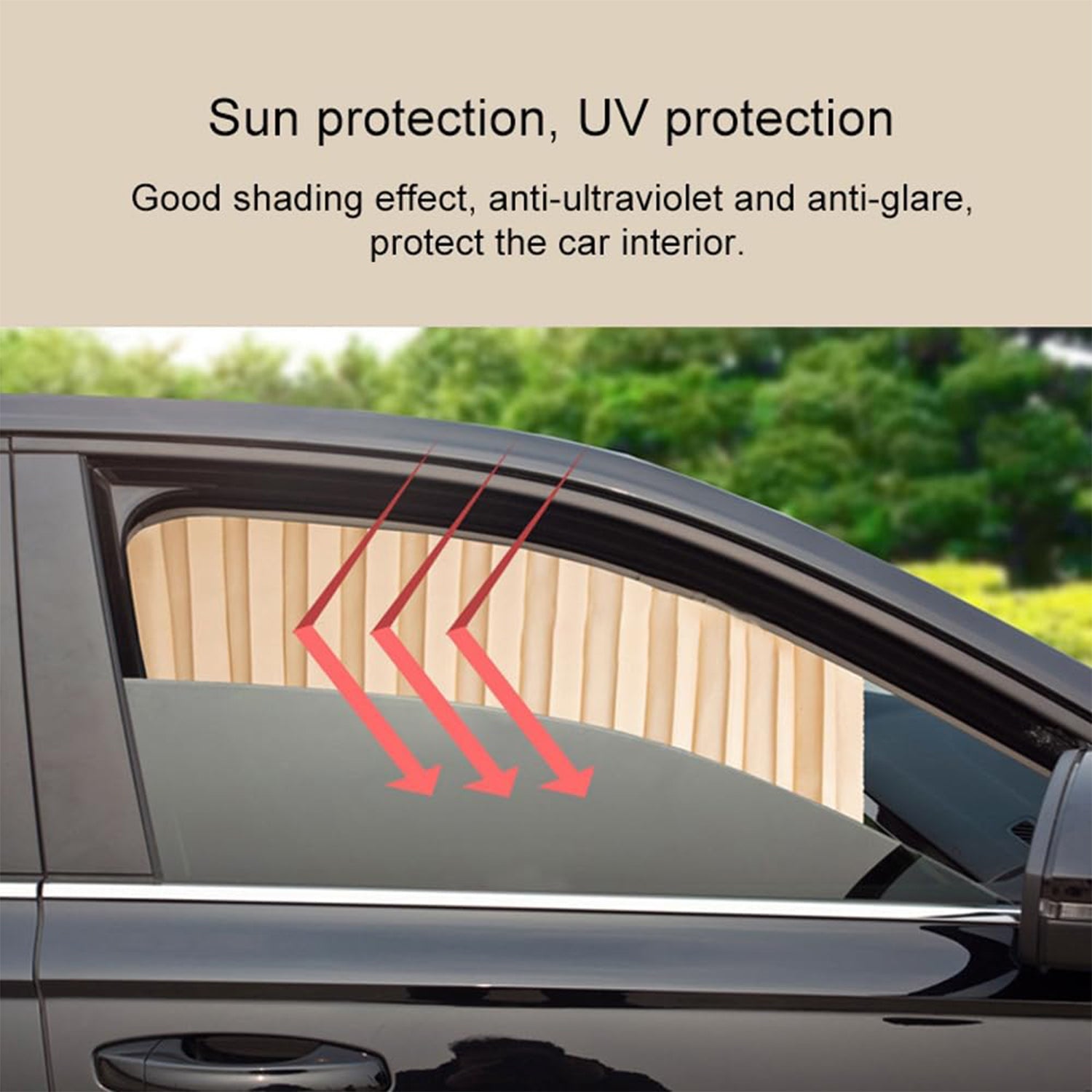 Car Curtain Slat Folding Window Sunshade Magnetic Car Side Window Sun Shade Slider - Bhavnagar Deodap