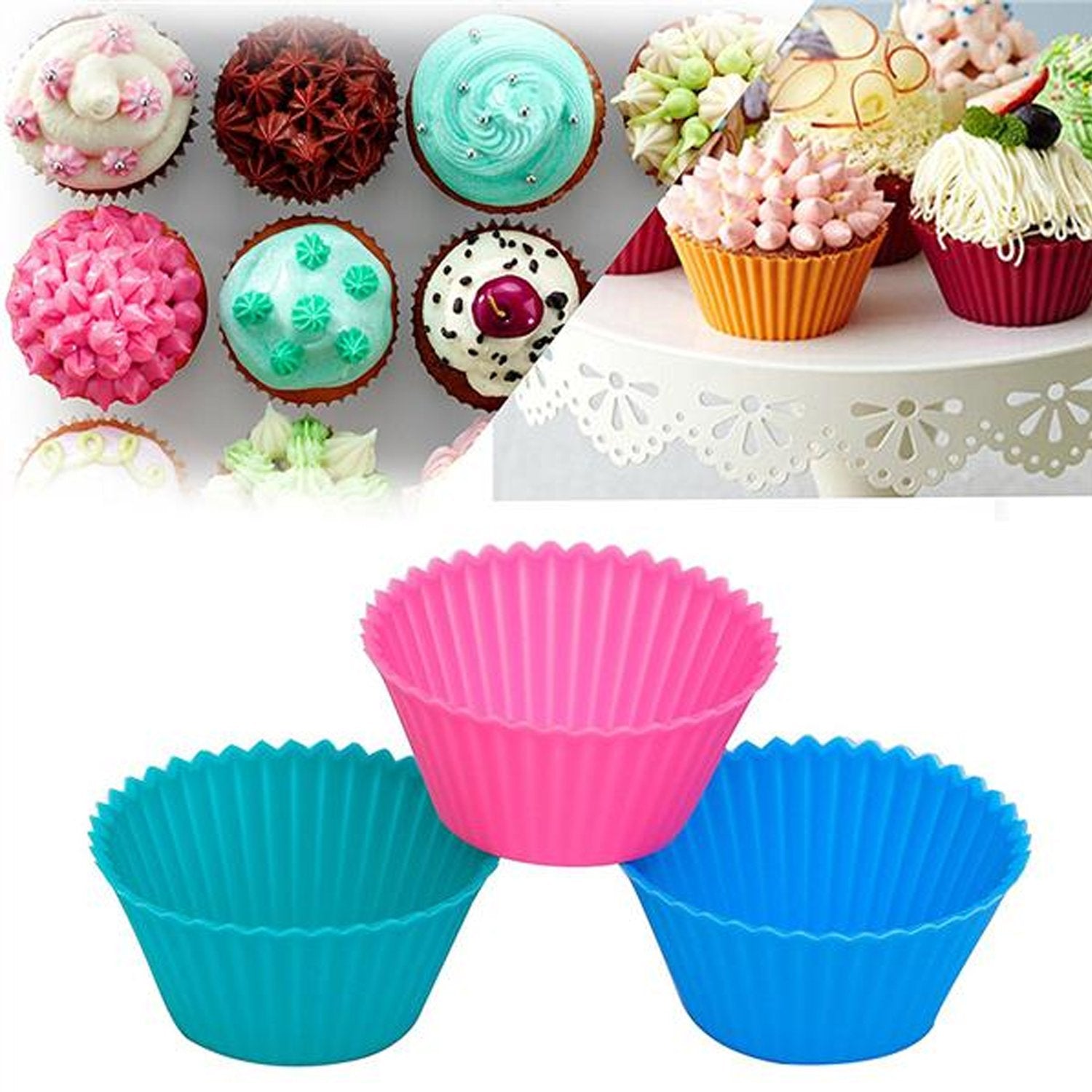 Silicone cupcake Shaped Baking Mold Fondant Cake Tool Chocolate Candy Cookies Pastry Soap Moulds (6 pc) - Bhavnagar Deodap