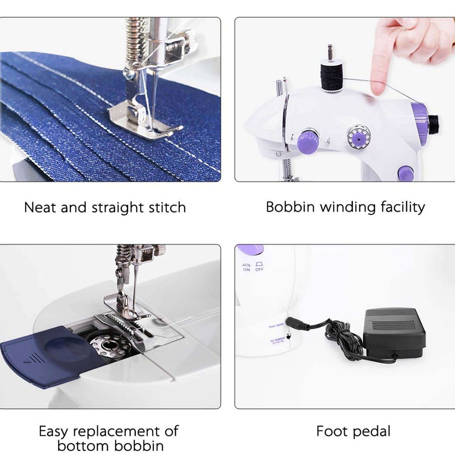 Home Tailoring Sewing Machine With Extension Table Set, Foot Pedal, Adapter Mini Electric Silai Machine, Portable Stitching Machine/Tailoring Machine - Bhavnagar Deodap